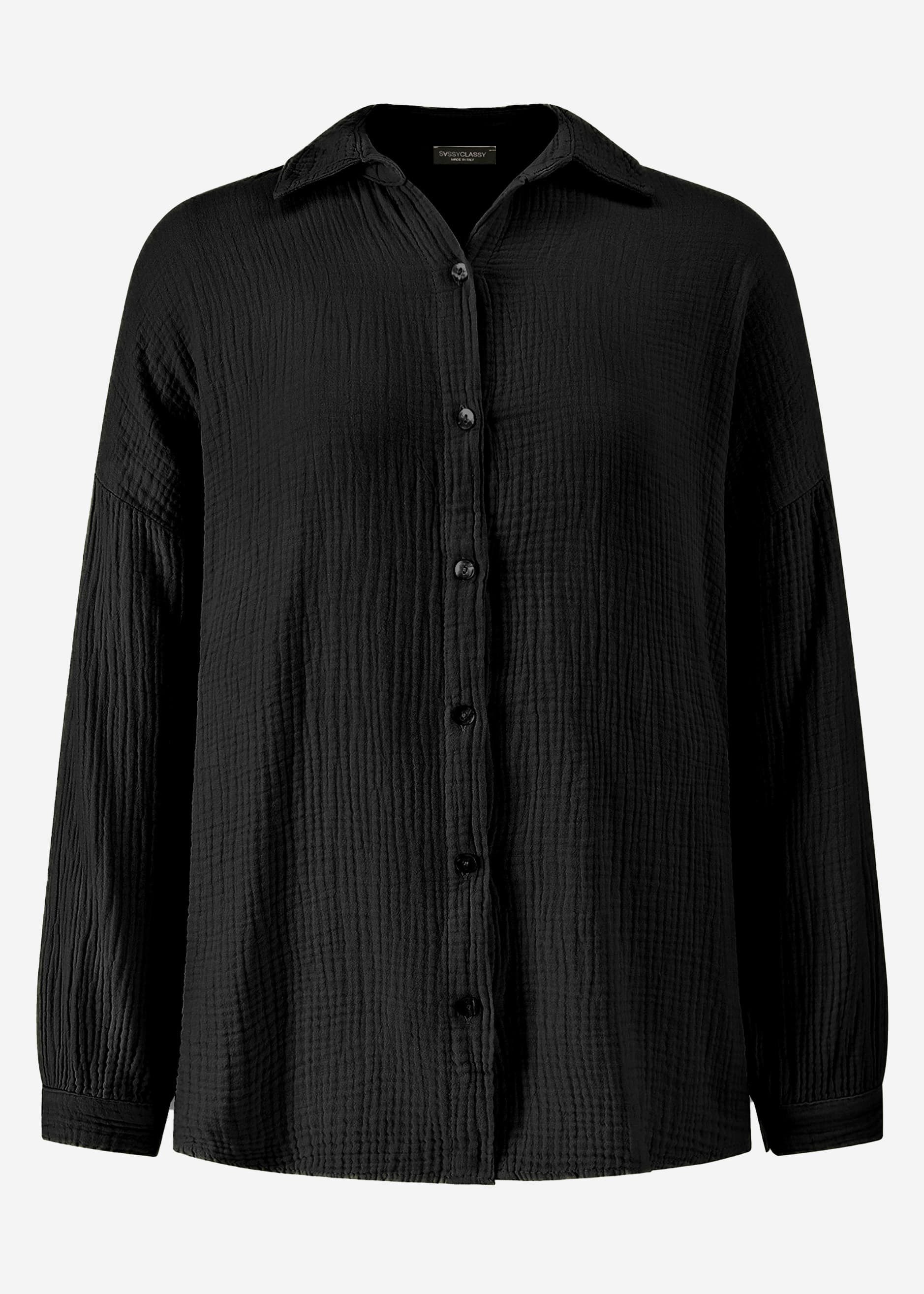 SASSYCLASSY Langarmbluse Oversize Musselin Bluse Damen günstig online kaufen