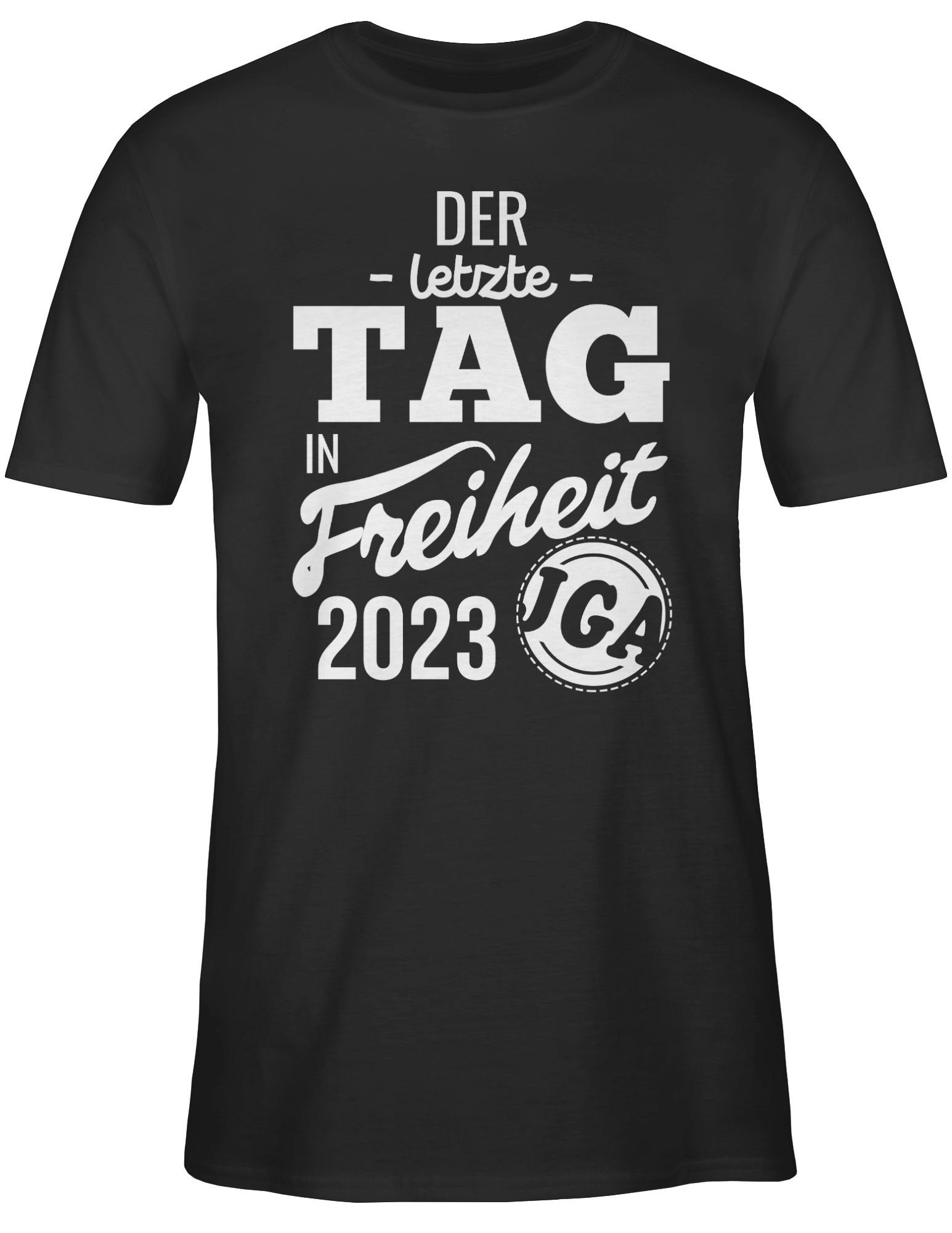 letzte JGA Männer Tag Schwarz Freiheit Shirtracer Der 2023 in 1 T-Shirt