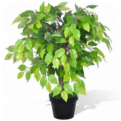 Kunstpflanze Künstlicher Zwerg-Ficus mit Topf 60 cm, furnicato, Höhe 60 cm