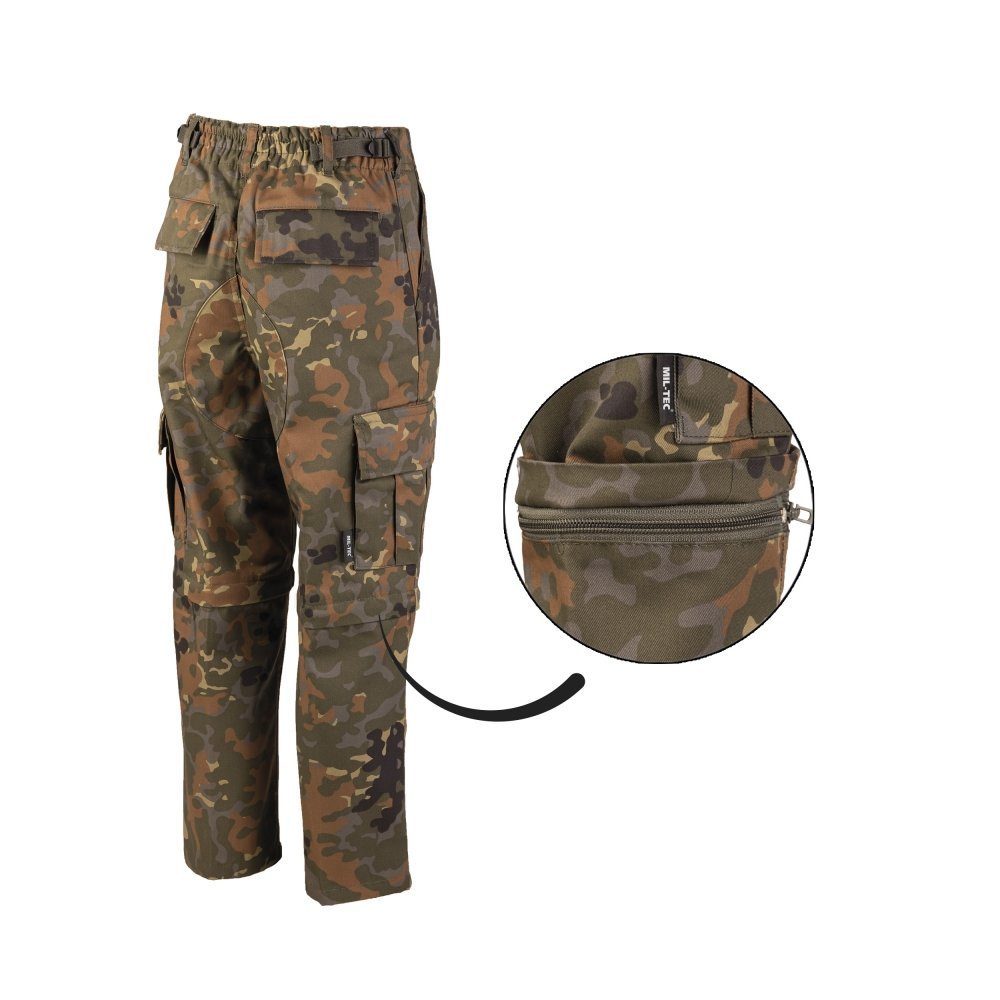 Mil-Tec Zip-off-Hose US ZIP-OFF BDU HOSE KIDS FLECKTARN - L verstärkter Gesäßbereich