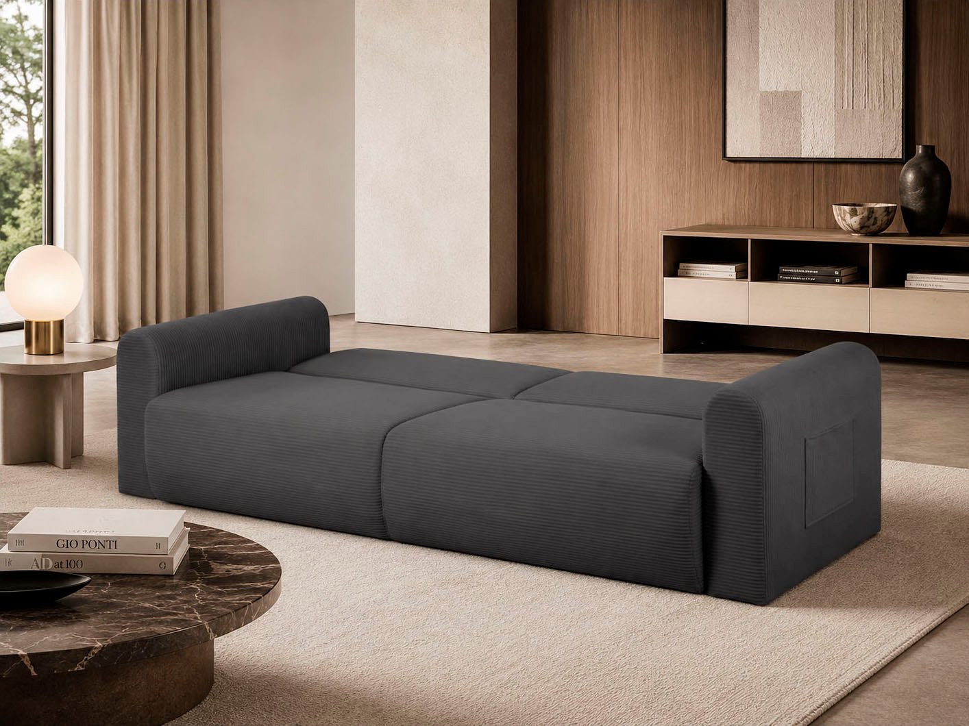 OTTO home 3-Sitzer JONAA Schlafsofa 225 cm, Liegefläche 105/187 cm, softer Cord-Bezug – Bild 5 von 5