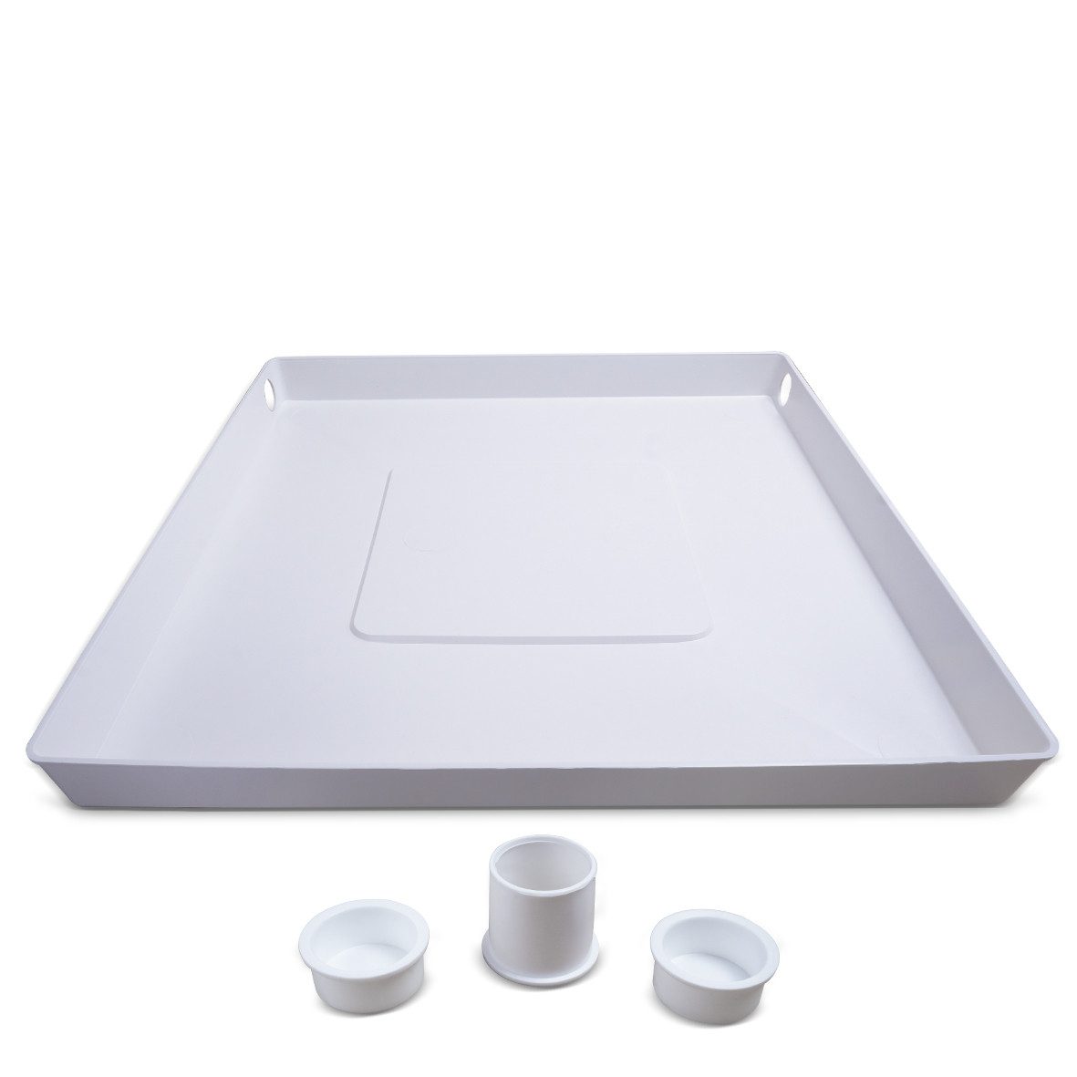 VIOKS Waschmaschinenuntergestell Bodenwanne Wanne Auffangbehälter 650 x 650 mm Kunststoff, für Waschmaschine Spülmaschine