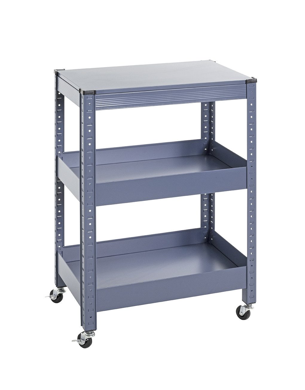 Servierwagen in blau, Metall - 50x75x32cm (BxHxT)