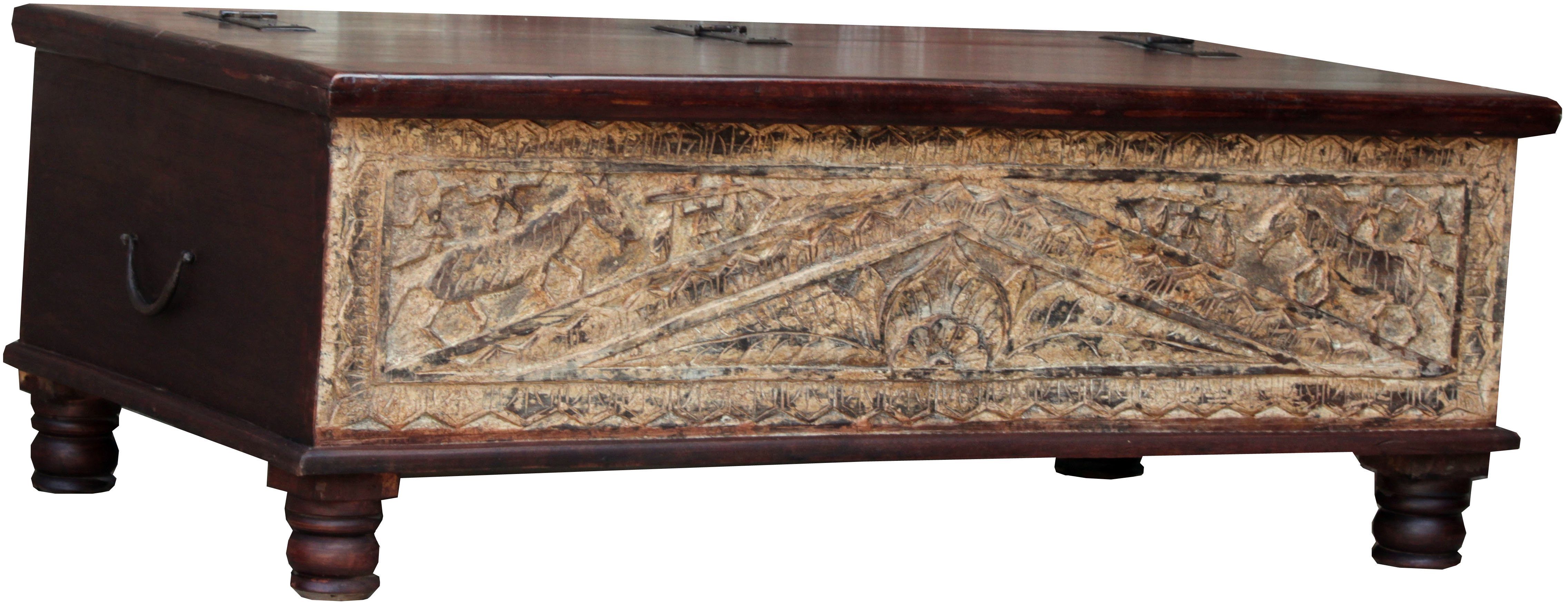 Guru-Shop Truhenbank »Antiker Truhentisch, Opiumtische, Kaffeetisch