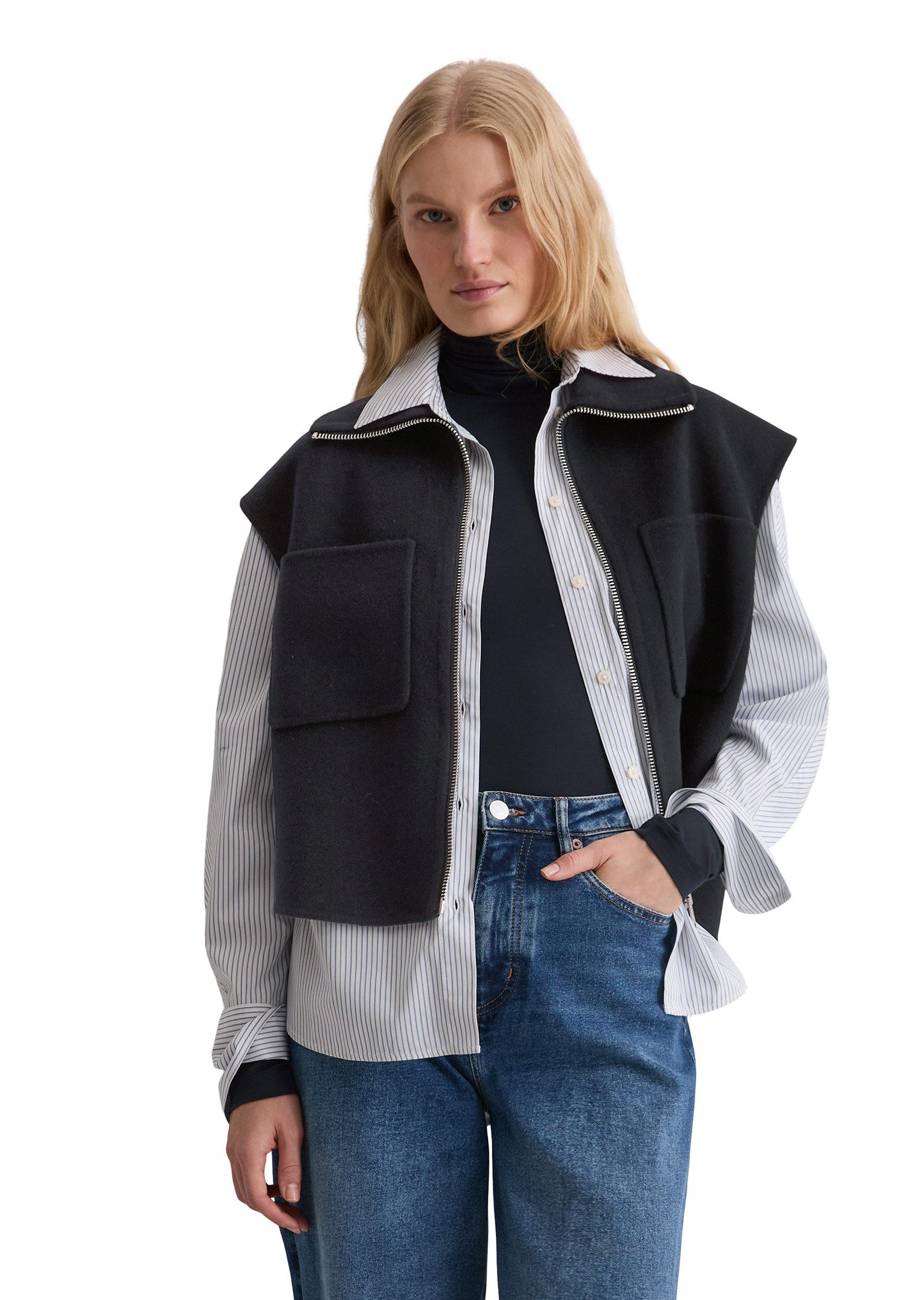 Marc O'Polo Steppweste aus edlem Woll-Doubleface