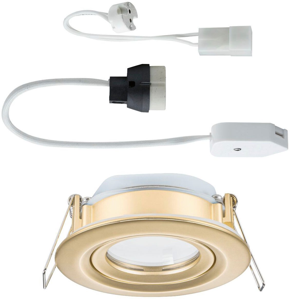 Paulmann LED Einbauleuchte Einbauleuchte Nova Plus IP65 rund 93mm 30° dimmbar Gold matt, ohne Leuchtmittel