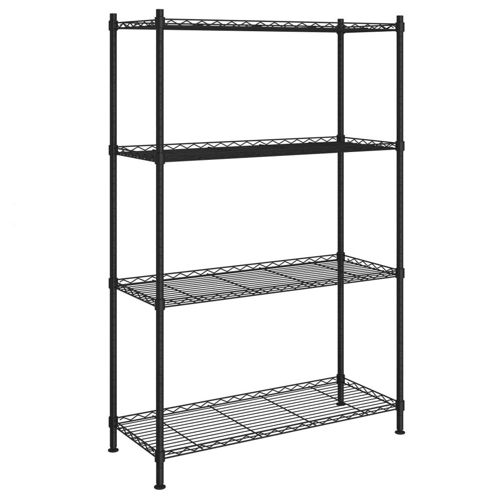 vidaXL Mehrzweckregal 90 x 35 x 137 cm Lagerregal mit 4 Böden 90x35x137 cm Schwarz 200 kg