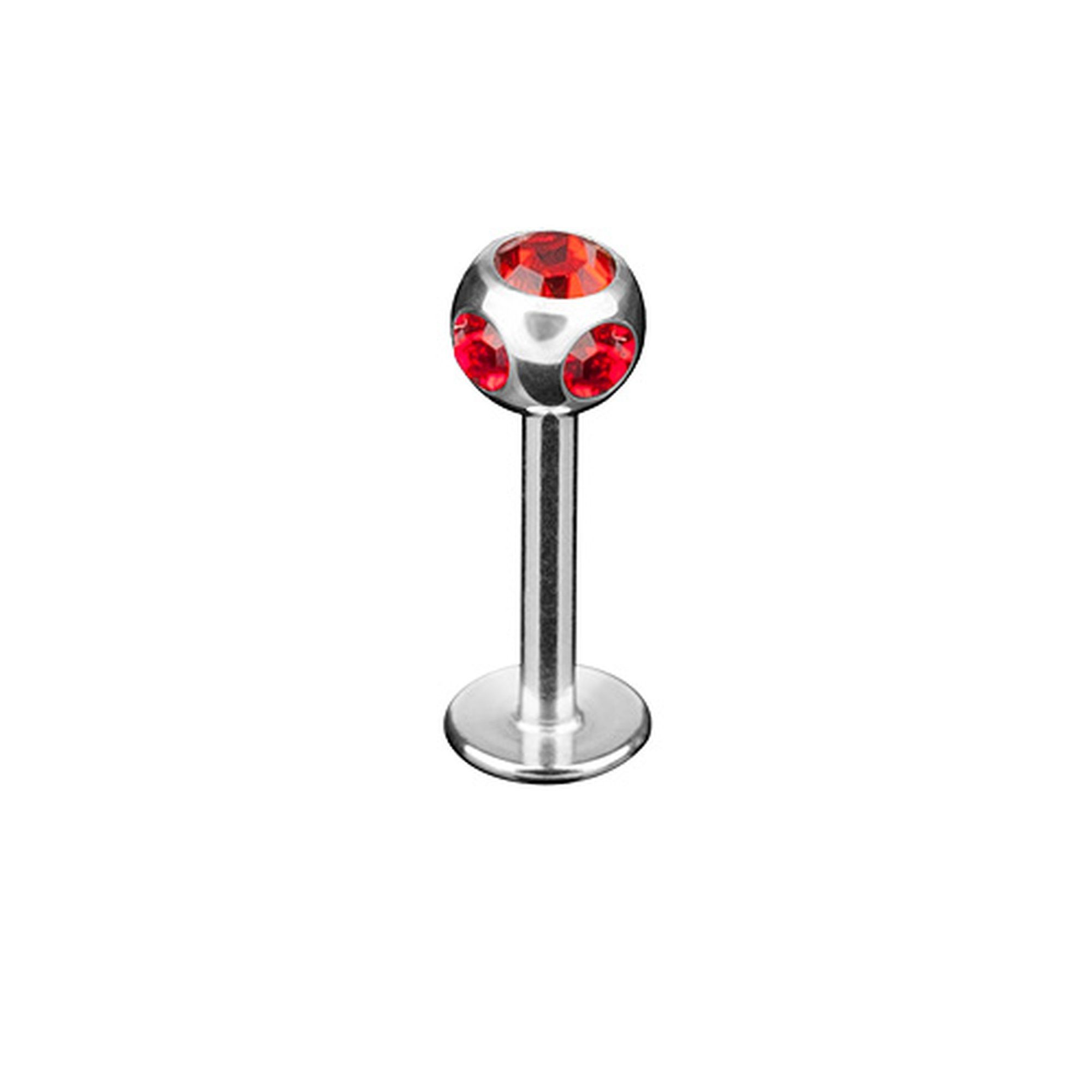 Taffstyle Piercing-Set Piercing Labret Stecker Multi Kristall, Lippenpiercing Schmuck Labret Stecker Lippenstecker mit Multi Kristall Rot