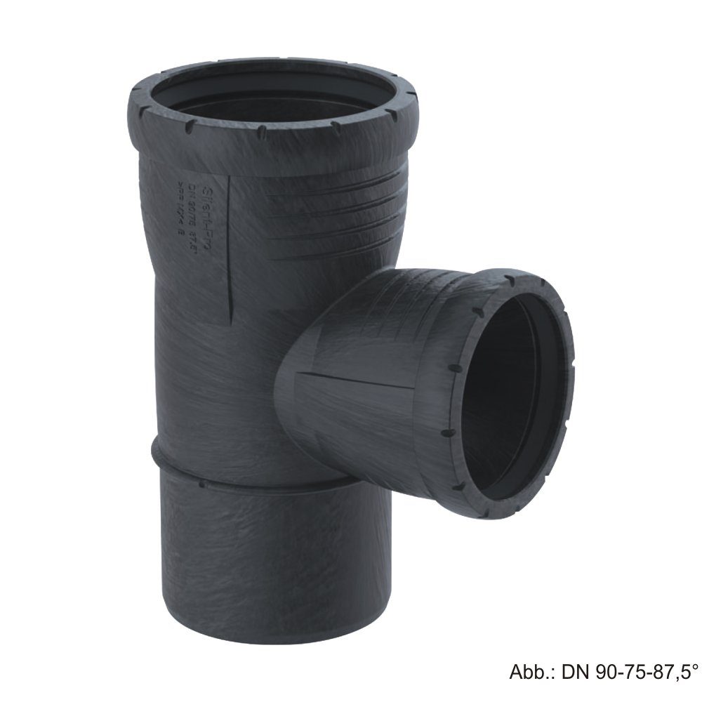 GEBERIT Wasserrohr Geberit Silent-Pro Abzweig mit Muffe, DN 90-70-87,5°
