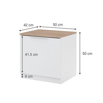 Vicco Nachtschrank Nachttisch Betti 50x50 cm Weiß Sonoma