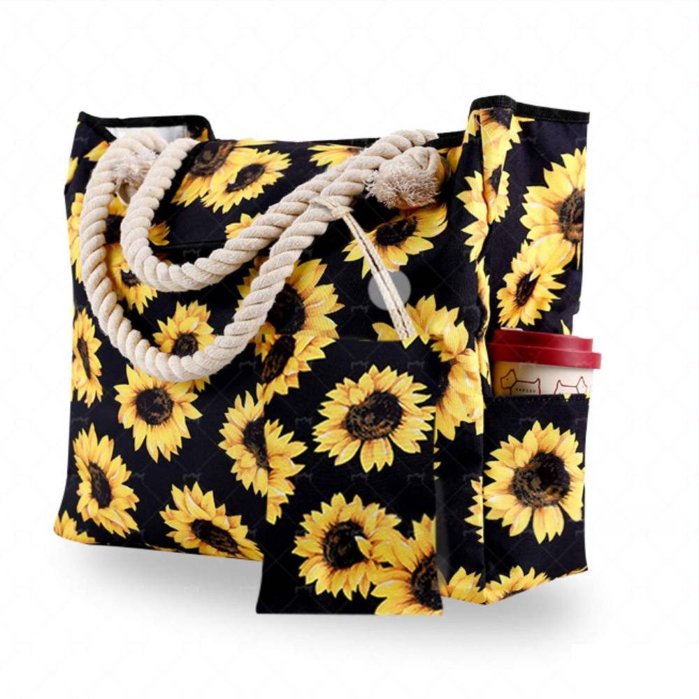 Blusmart Strandtasche Große Strandtasche für Damen mit kleiner Geldbörse (Segeltuch Umhängetasche, Beach Bag, Einkaufstasche Wasserdicht), Für Reisen, Strand, Schwimmbad