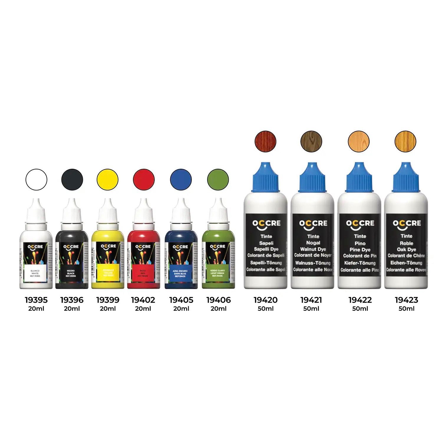 OcCre Modellbausatz Grundfarbenpaket mit Farbstoffen, (Bastelbedarf, 1-tlg., Oberflächenbehandlung), Made in Europe