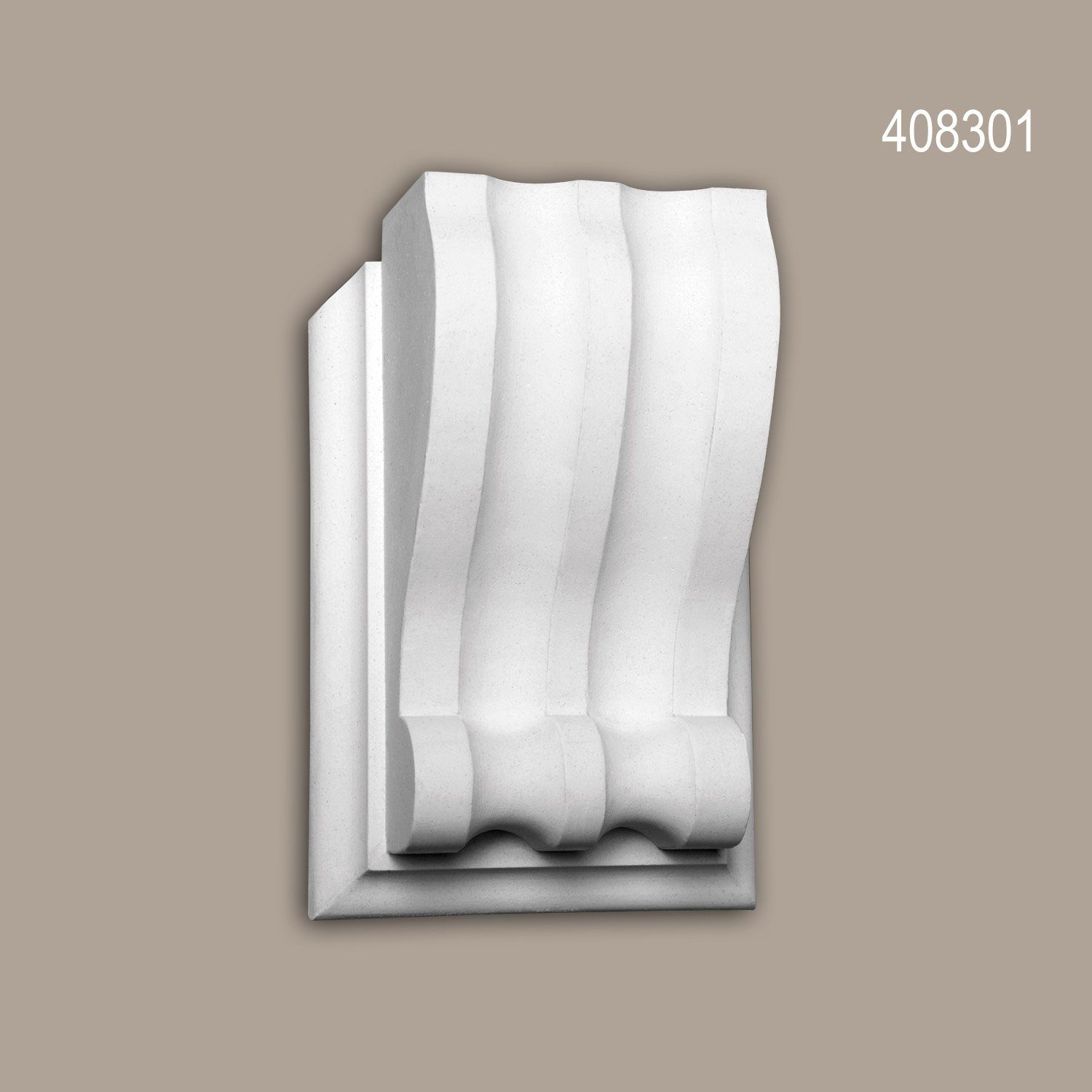 Profhome Wanddekoobjekt 408301 (Modillon, 1 St., Außenstuck, Zierelement, Fassadenelement), weiß, vorgrundiert, für Fassadendekoration, Stil: Zeitlos / Klassisch