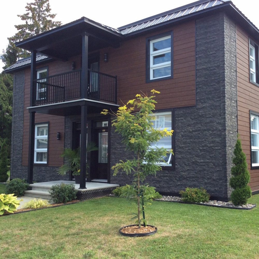 NOVIK Verkleidungspaneel NovikStone DS Platte 105x33cm 10 Stück 2,32qm Schichtstein anthrazit, BxL: 33,34x105,41 cm, 0,375 qm, (Karton mit 10 Platten, 3,52 qm) Wandverkleidung mit 3-D-Effekt, problemlose Montage, Natursteinoptik