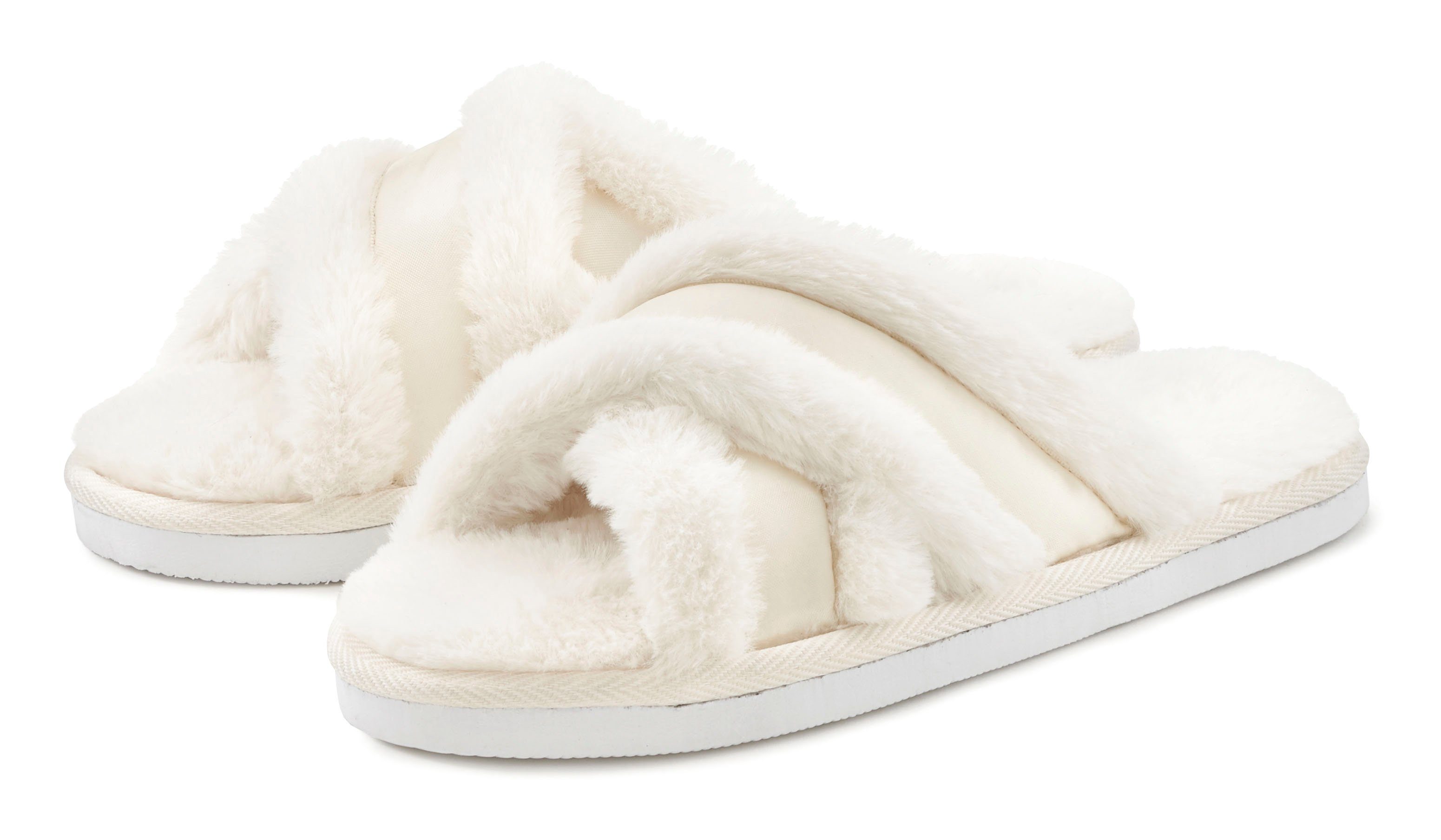 Vivance Dreams Hausschuh, Pantoffel, Mule, offener Schuh, Pantolette mit Kr günstig online kaufen