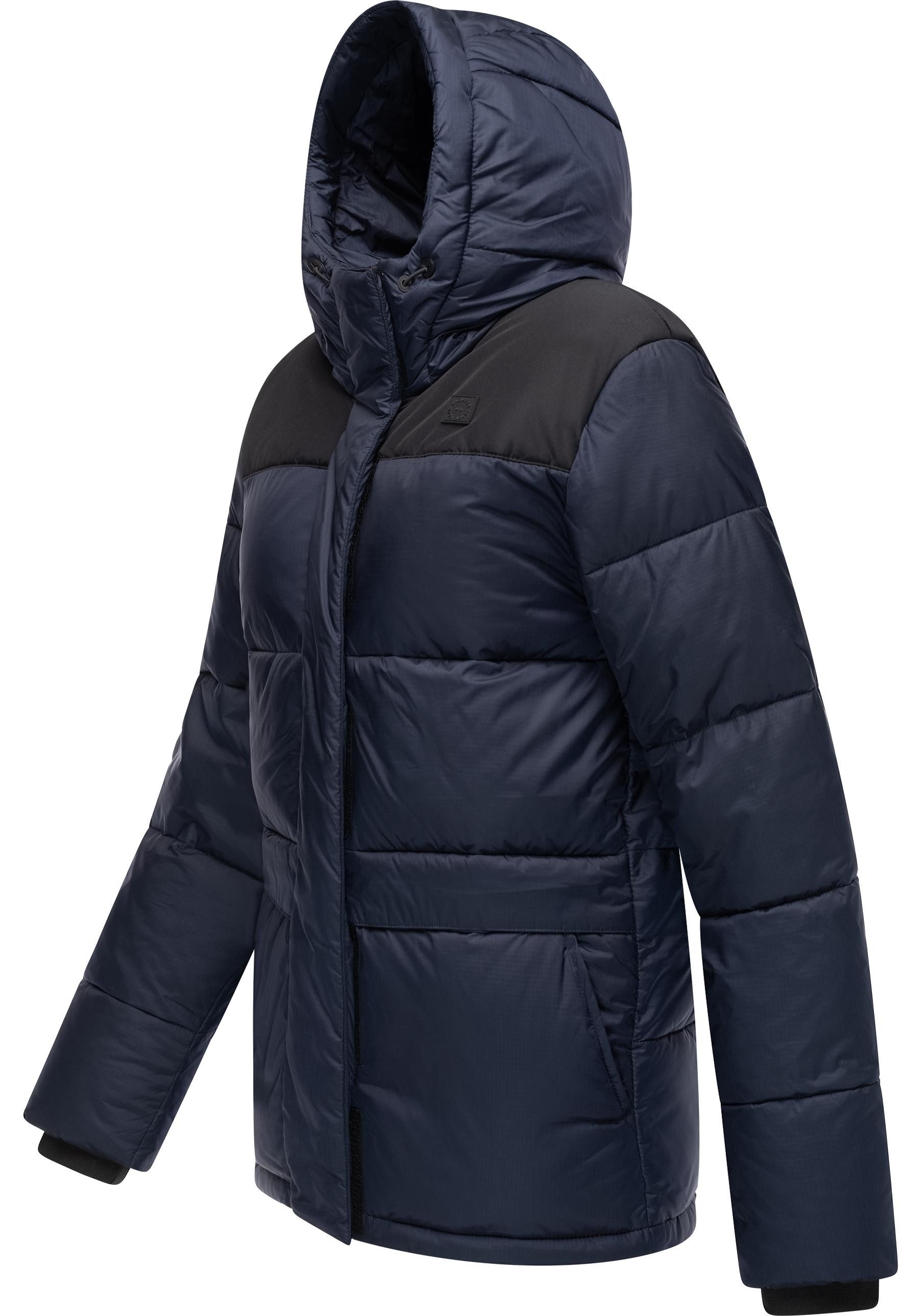 Ragwear Anorak Wikesh stylische Winter Steppjacke mit Colourblocking