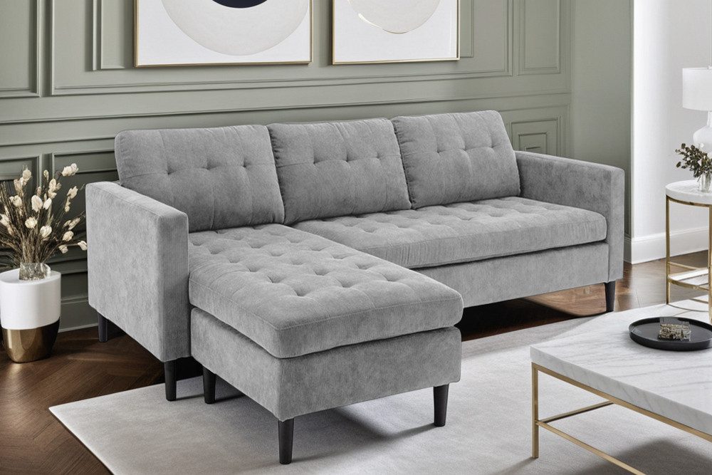 riess-ambiente Ecksofa STOCKHOLM 220cm grau · günstig online kaufen
