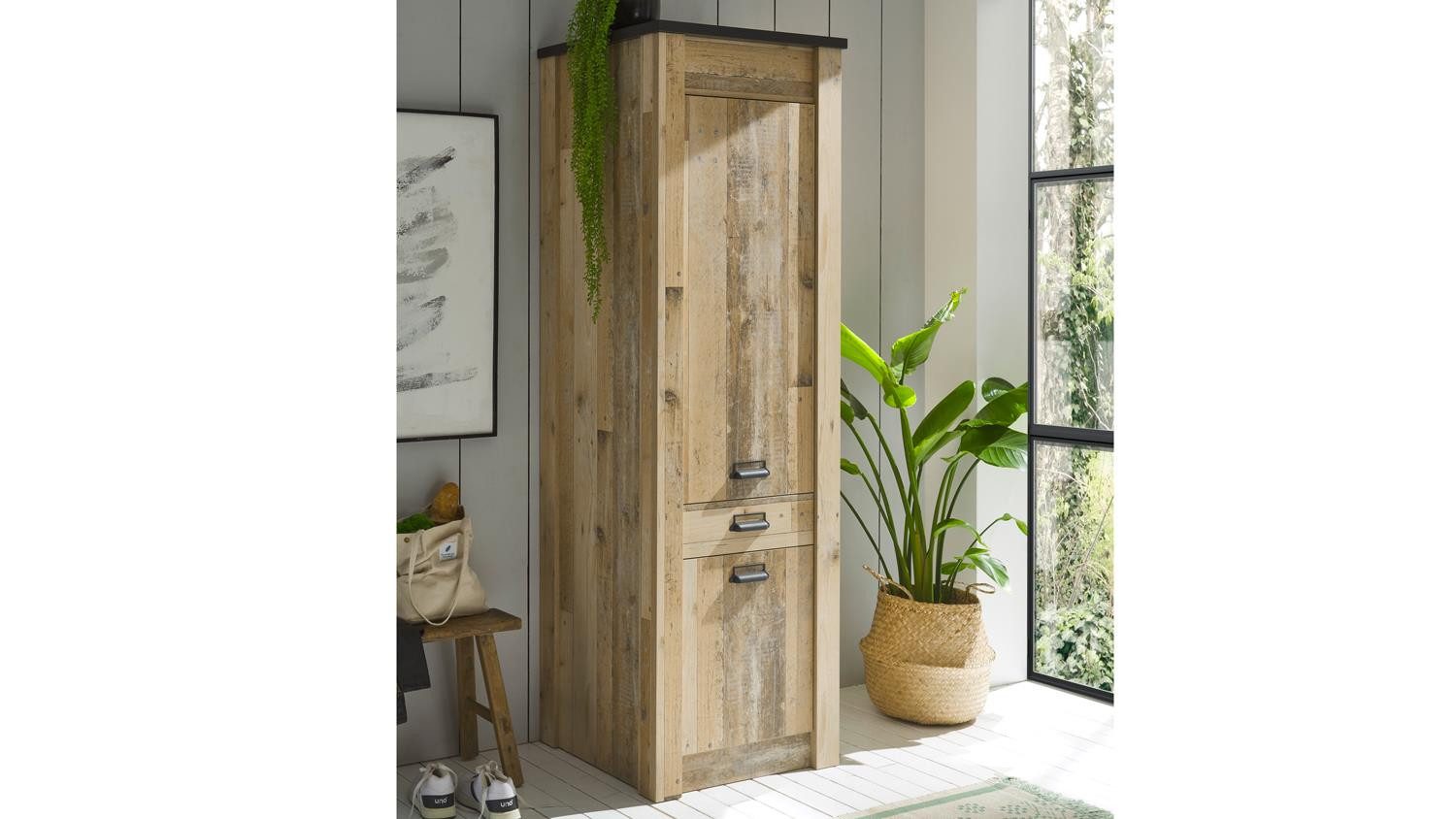 Möbel Akut Hochschrank Stauraumschrank Sherwood Küche Old Style hell 62 cm