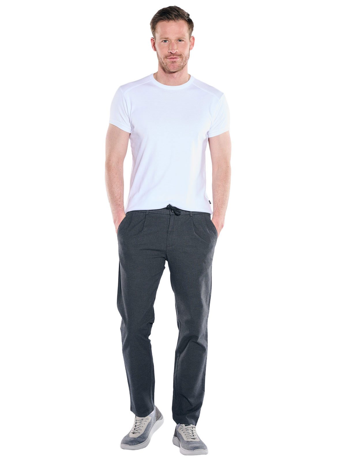 Engbers Chinohose Herren Chino mit Tunnelzug, Schwarz