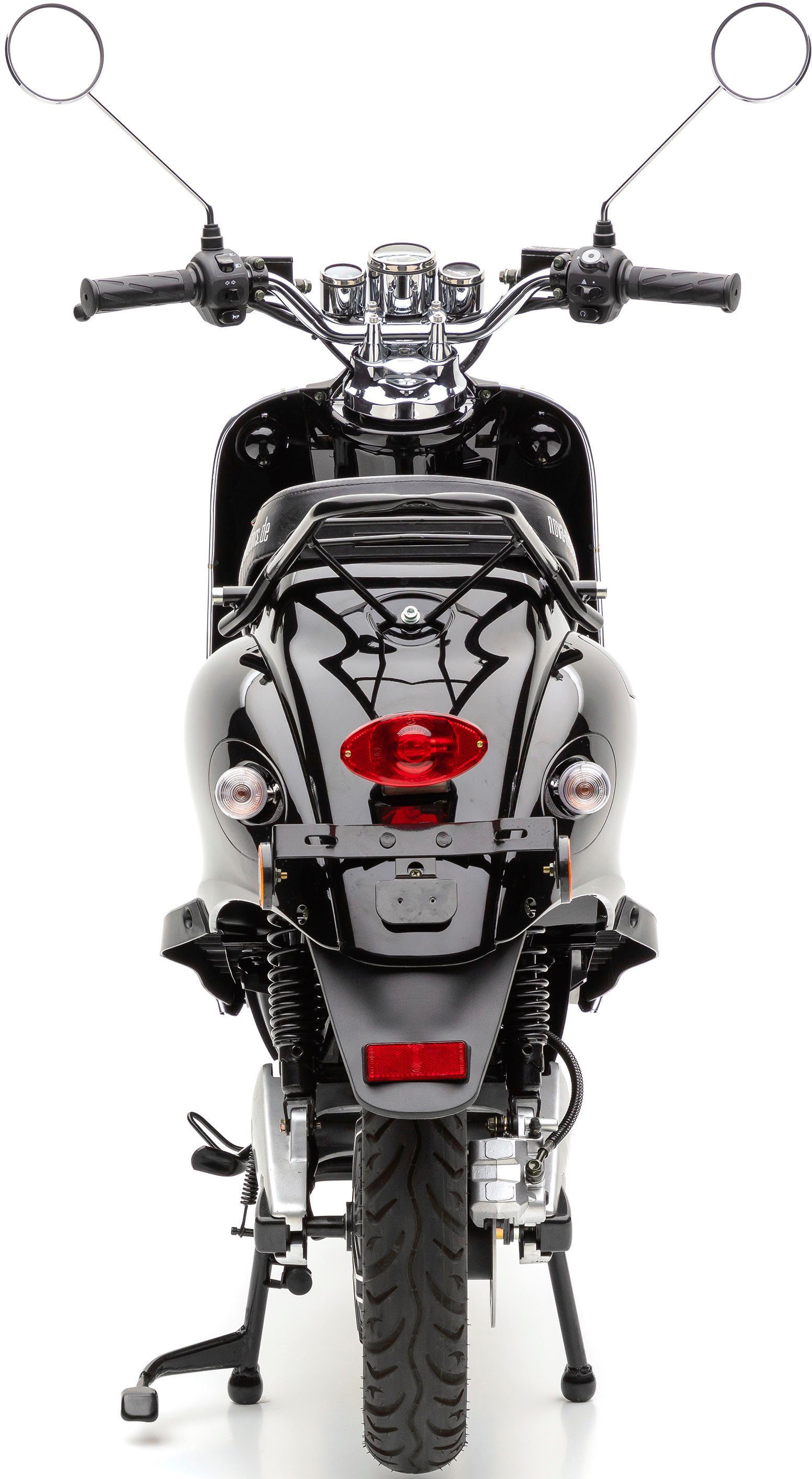 Nova Motors E-Motorroller eRetro uni Dual-Stoßdämpfer | härteverstellbare Star hinten black 45 schwarz km/h, 2000 W, Li