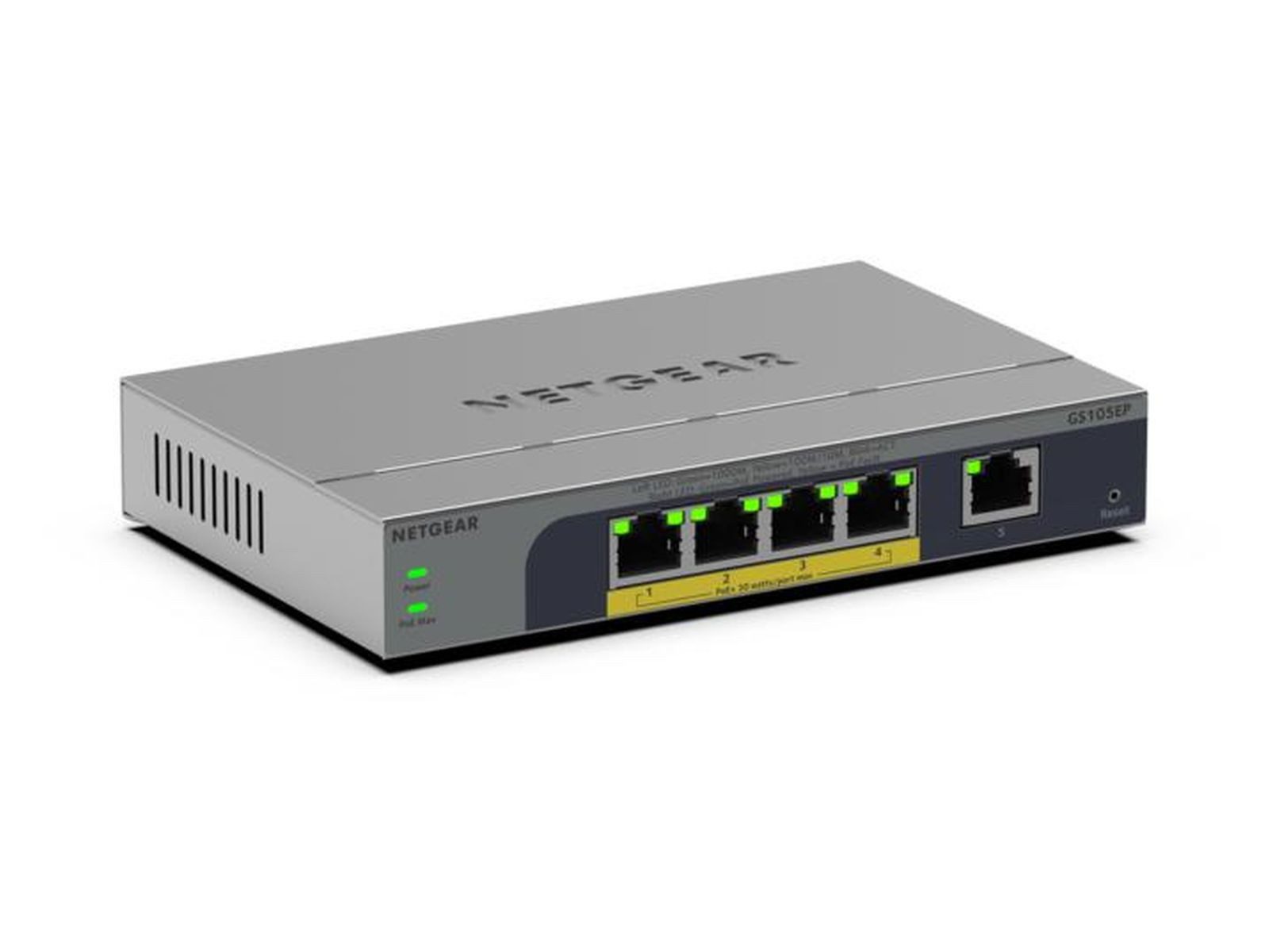 NETGEAR Easy Smart GS105EP - Switch - L3 - Smart - 1 x 10/100/1000 + 4 x 10/10 Netzwerk-Switch