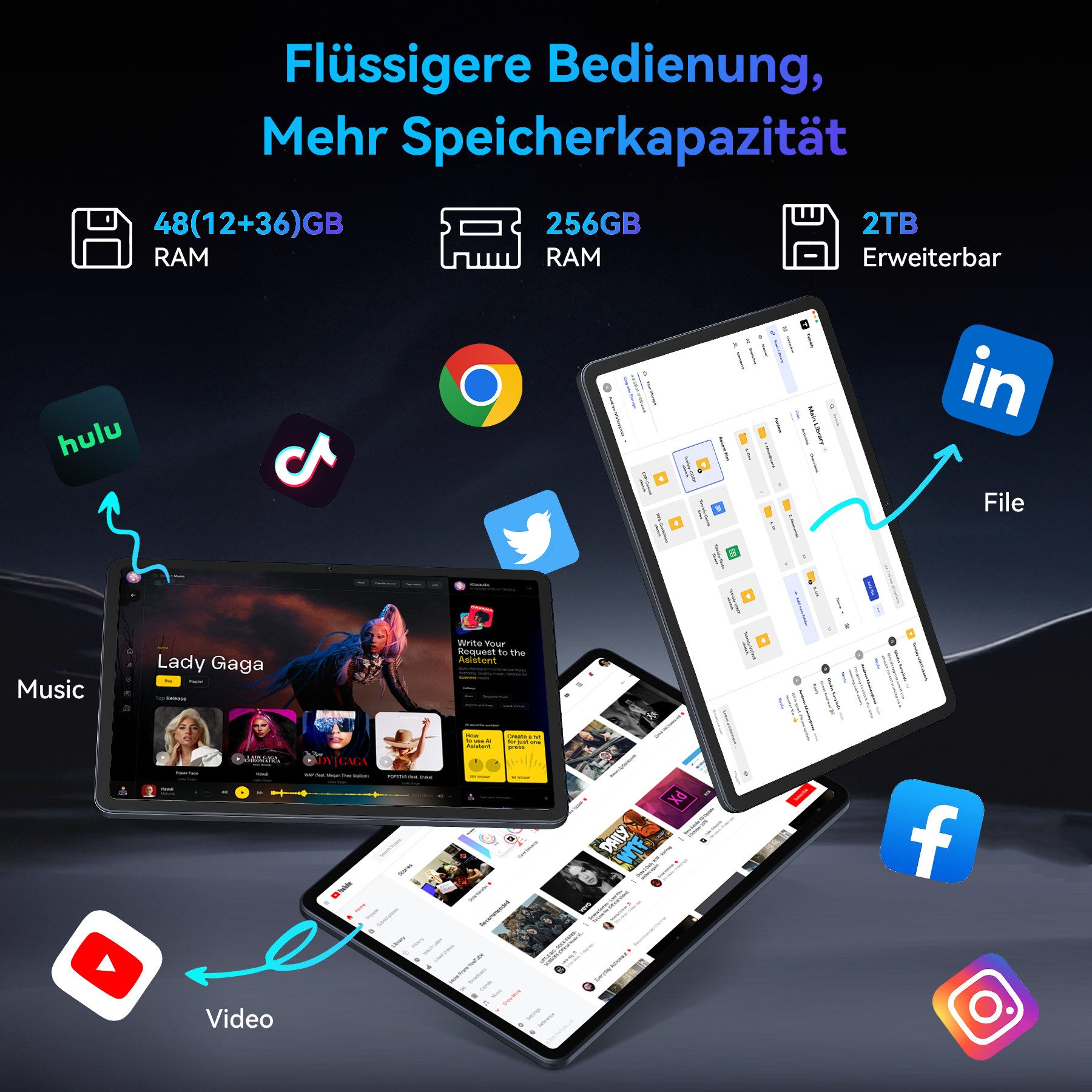 BESTTAB T60 12,2" Android 16 5GWIFI 4G LTE Tastatur/Maus/Hülle Tablet Tablet (12.2", 256 GB, Andriod 16, Android 16,4G LTE,10000 mAh,KI-Unterstützung, mit Zubehör)