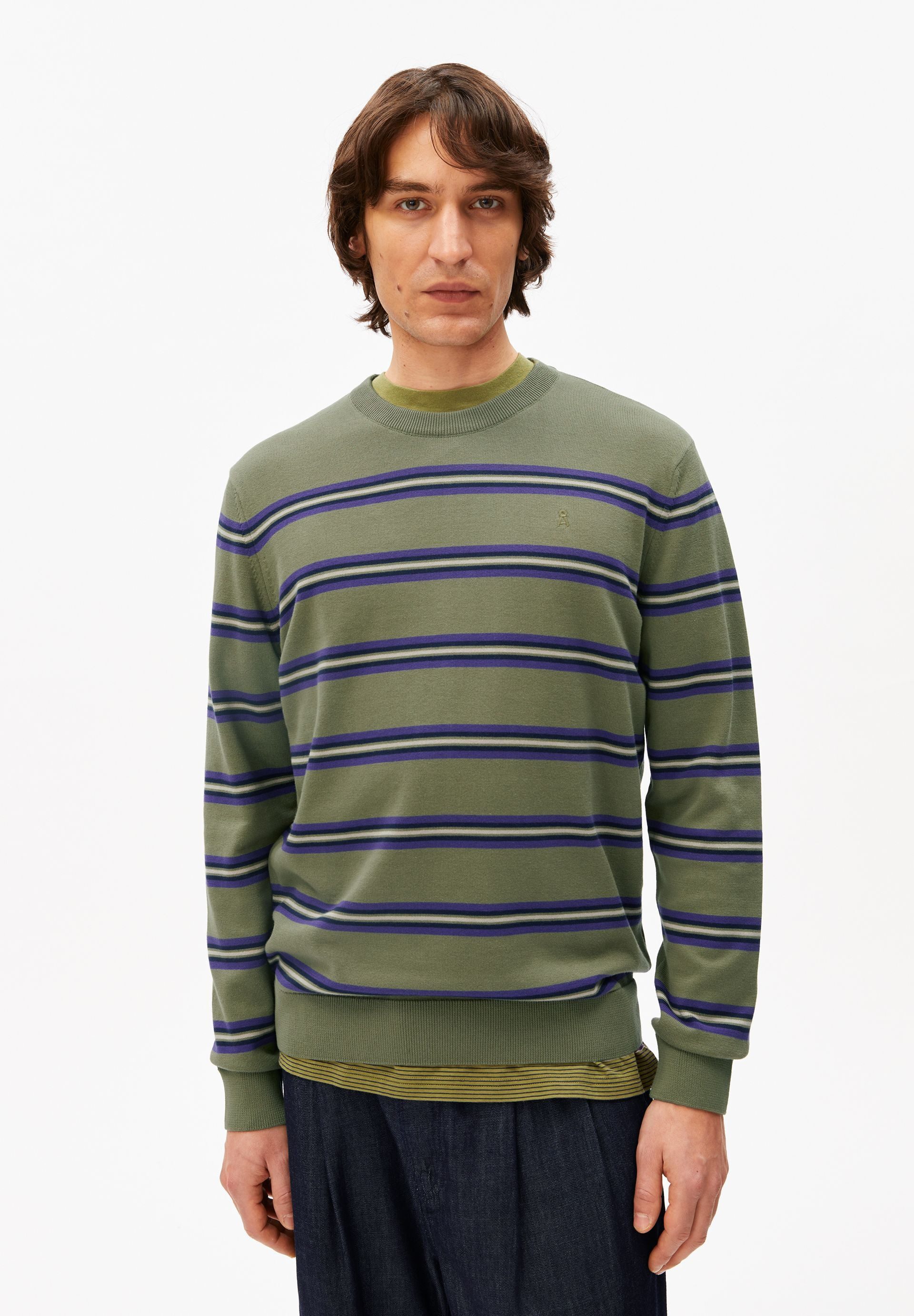 Armedangels Strickpullover LOUKAA FINE STRIPE Pullover aus Bio-Baumwolle Regular Fit