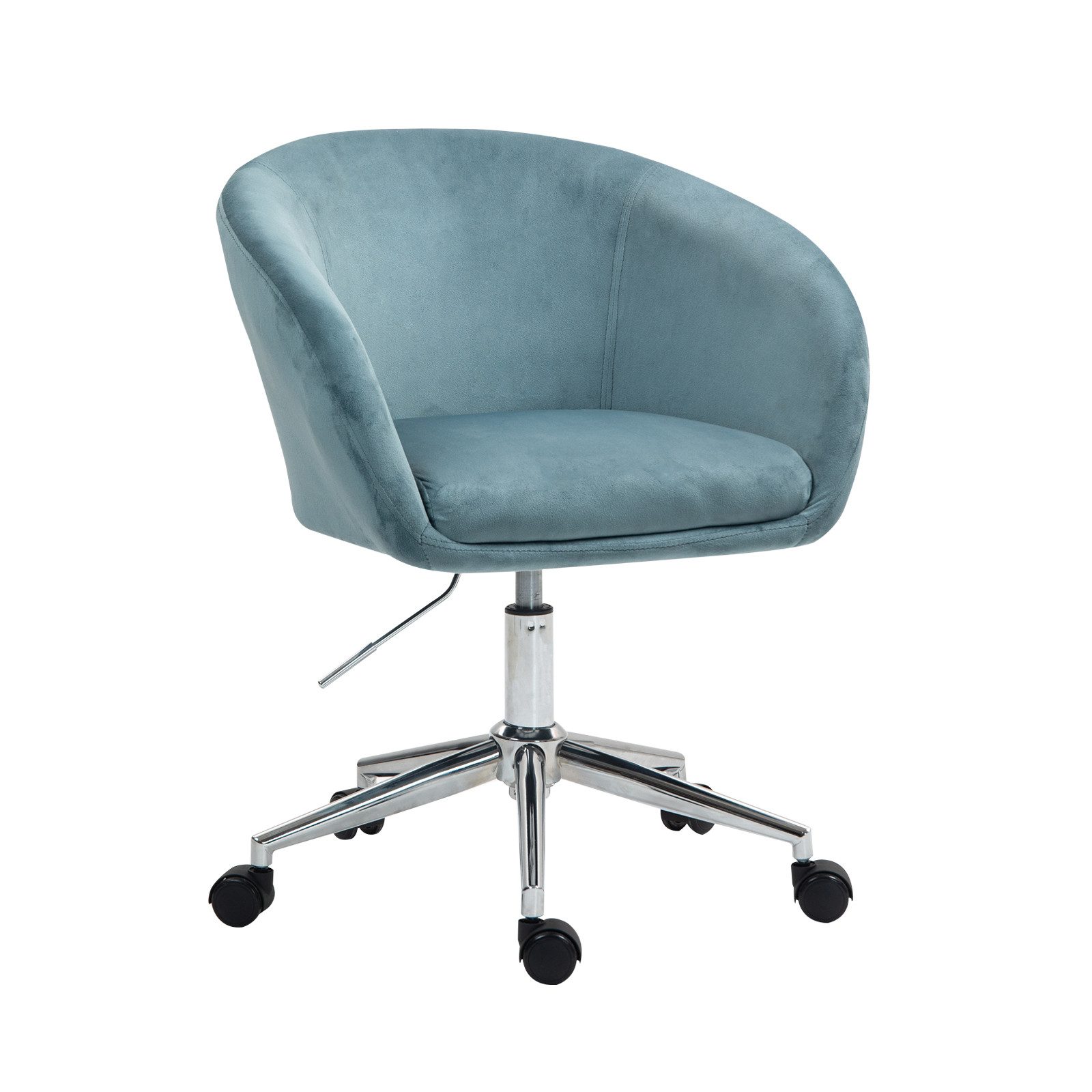 SVITA Bürostuhl LOUISA, Schreibtischstuhl, Samtbezug, 360° drehbar, Blau