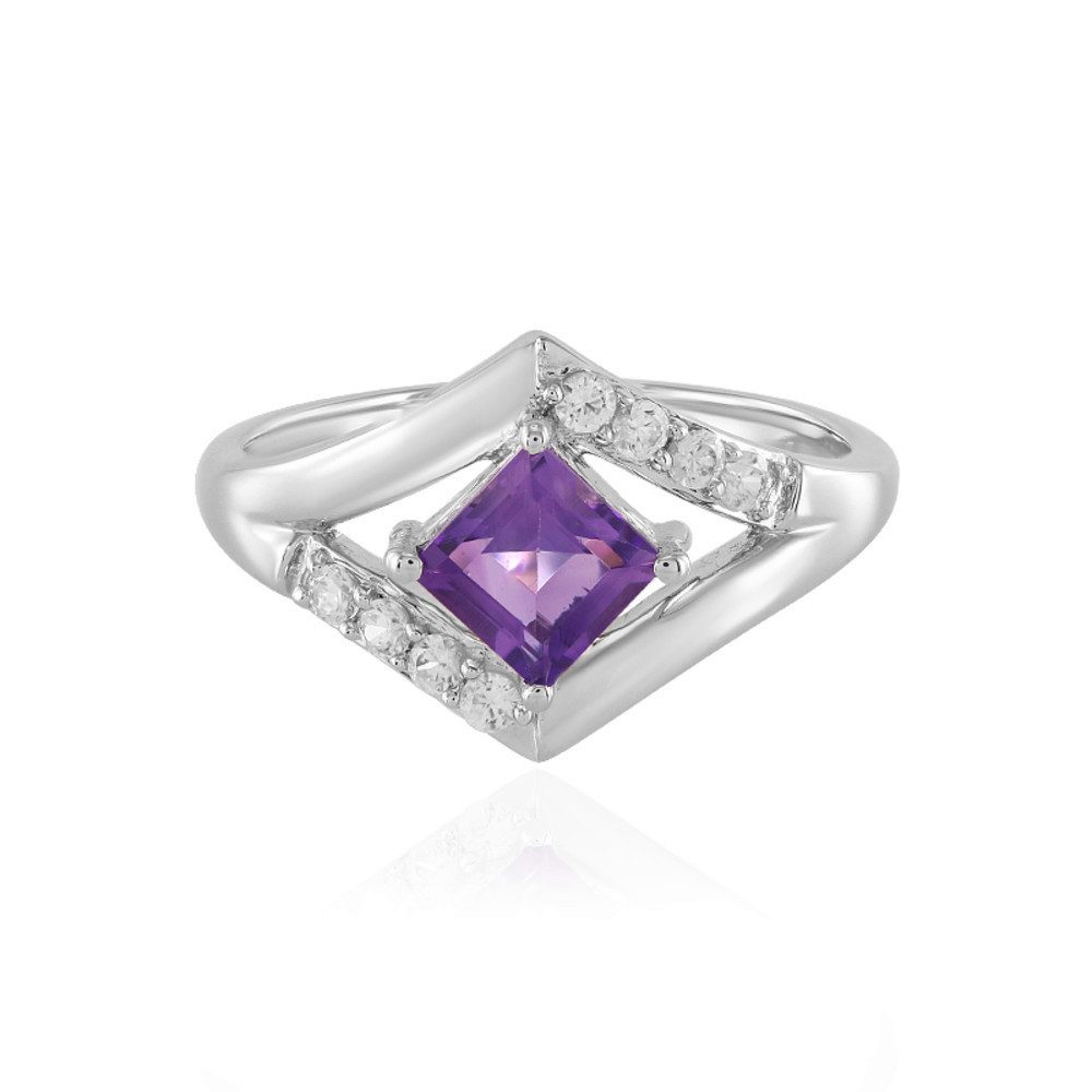 Silberring Cavill Ring Sterlingsilber mit 1,04 ct Amethyst & 8 Zirkonias, lila
