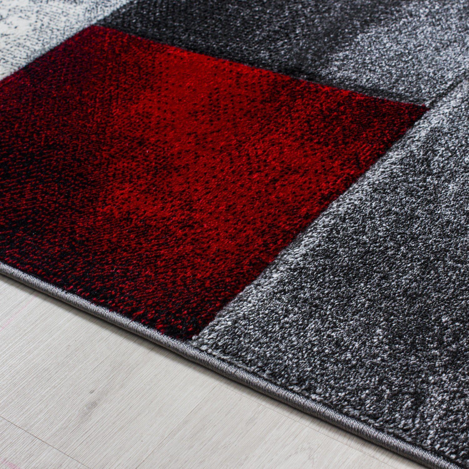 Designteppich Rot rechteck mm Giantore, modern, Florhöhe 13