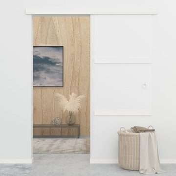 vidaXL Zimmertür Schiebetür mit weichen Stoppern ESG Glas und Aluminium 76x205 cm