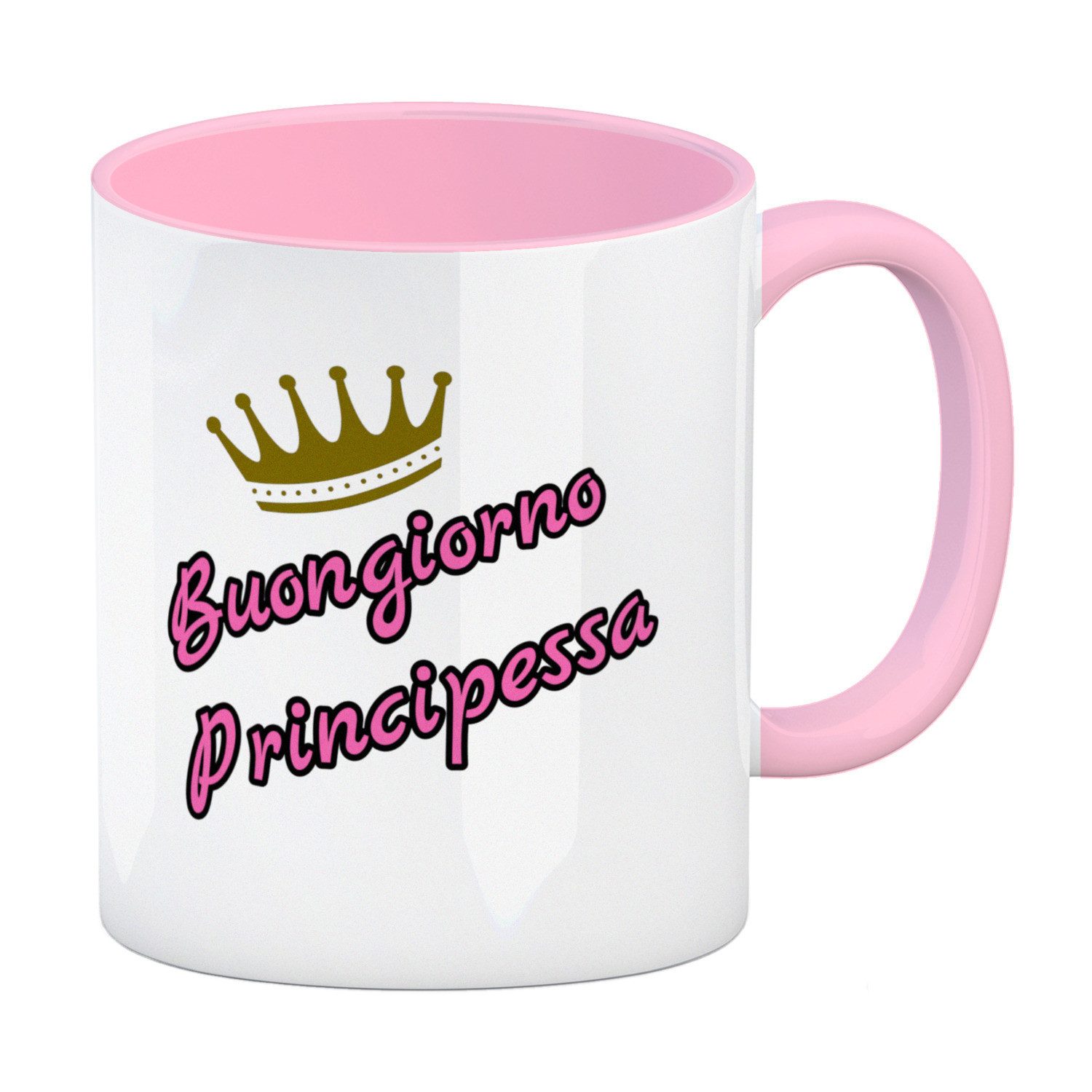 Tasse Buongiorno Principessa Kaffeebecher Rosa Ein Morgenmuffel benötigt