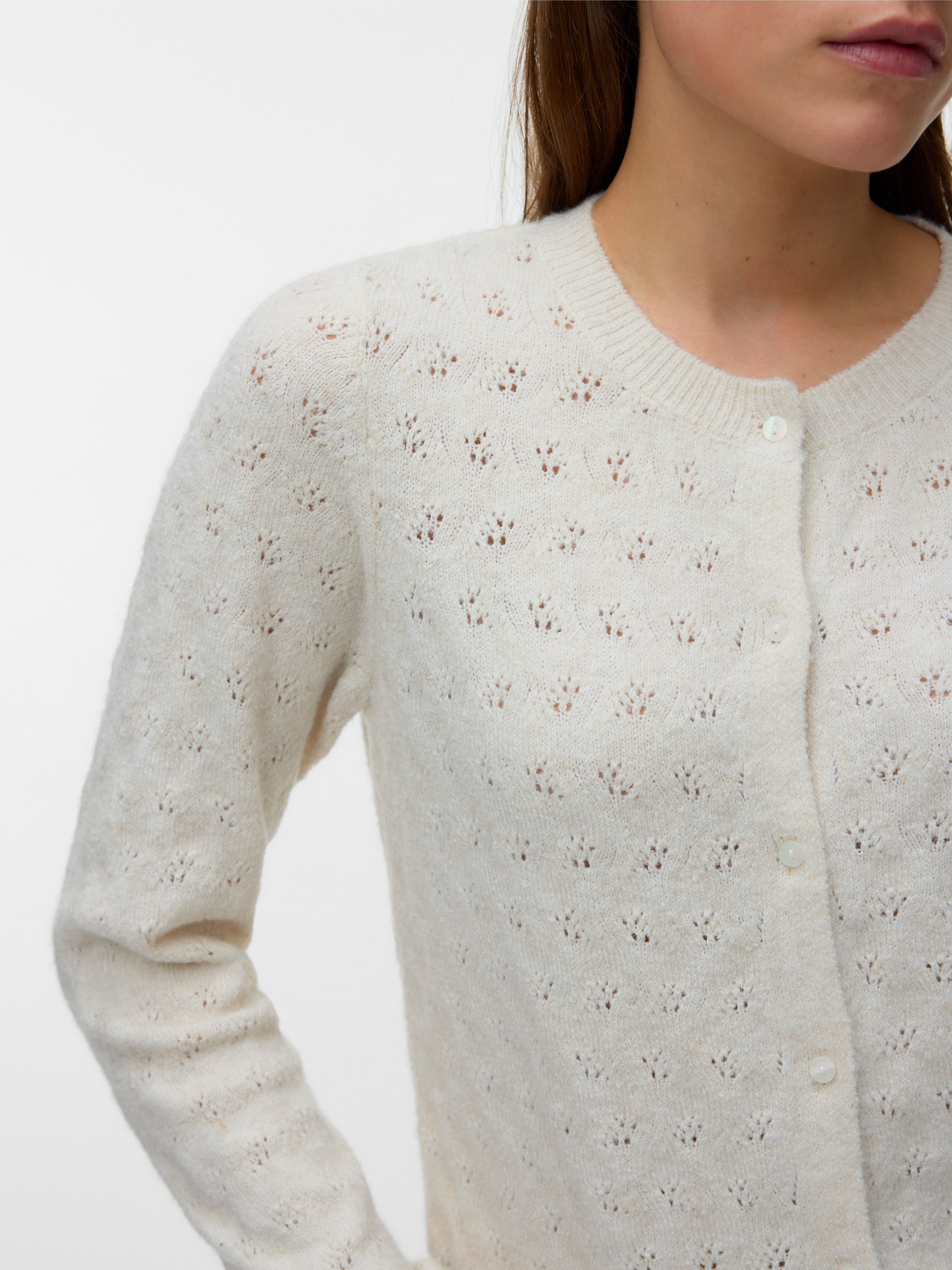 Vero Moda Strickjacke VMDOFFY STITCH LS O-NECK CARDIGAN NOOS Materialmix, regular fit