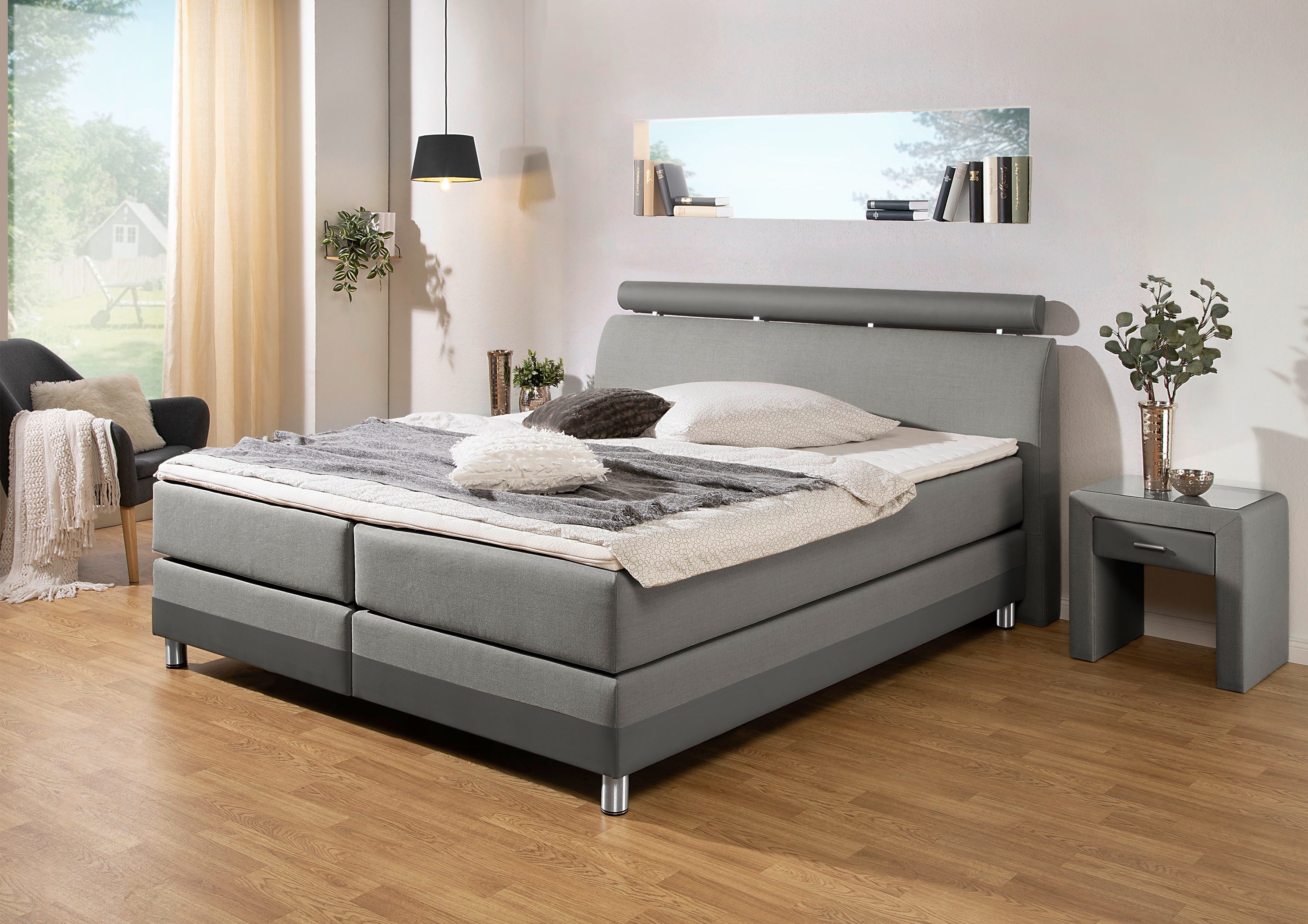 Home affaire Boxspringbett Rocklin, in H2, H3 oder H4 erhältlich