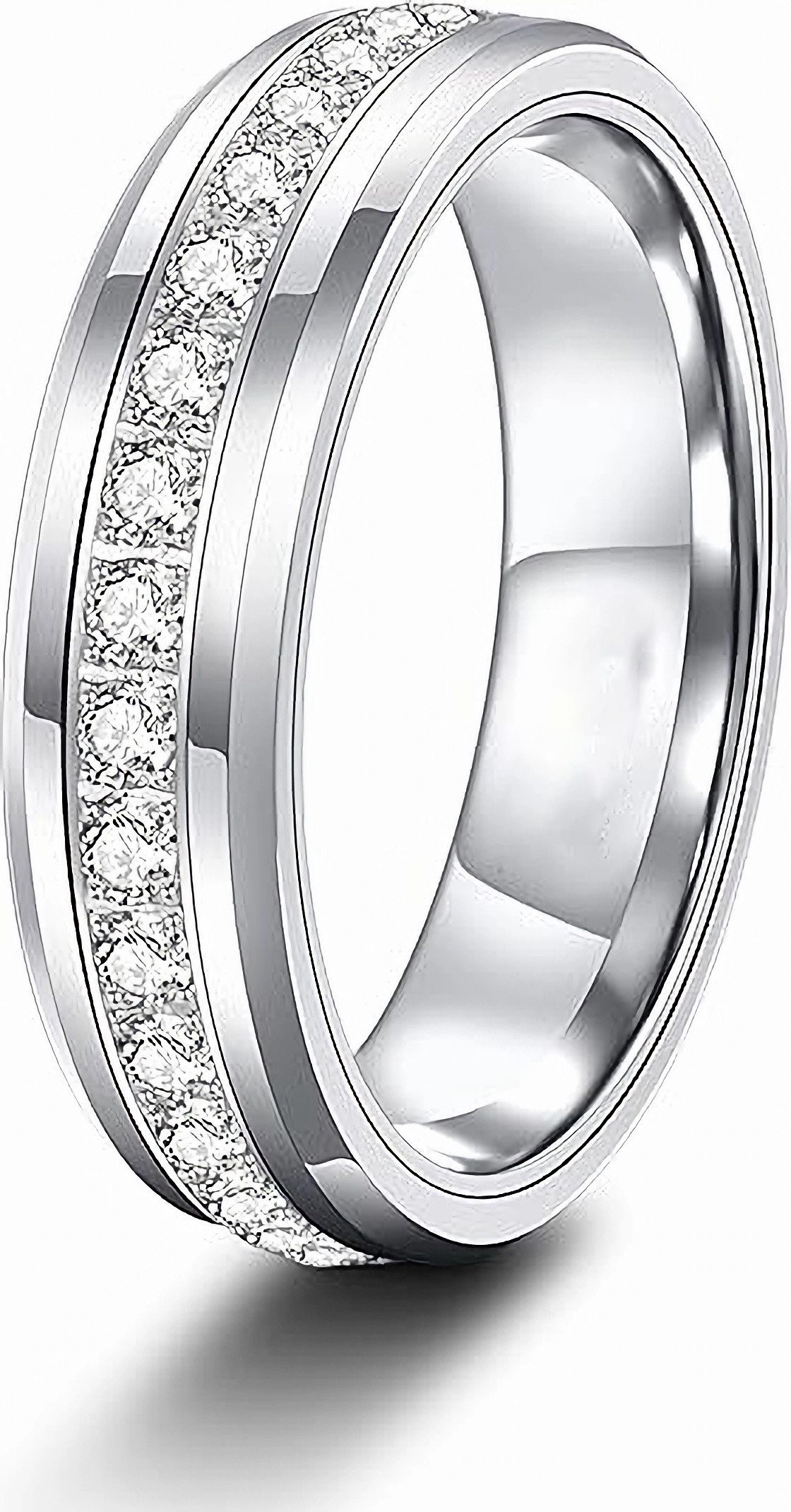 Jumpeak Verlobungsring 585 Gold, rundgeschliffener Diamant aus Laborzucht, 6 mm Herrenring, Ewigkeitsring mit Diamanten, Geschäft, Geburtstag, Verlobungsgeschenk