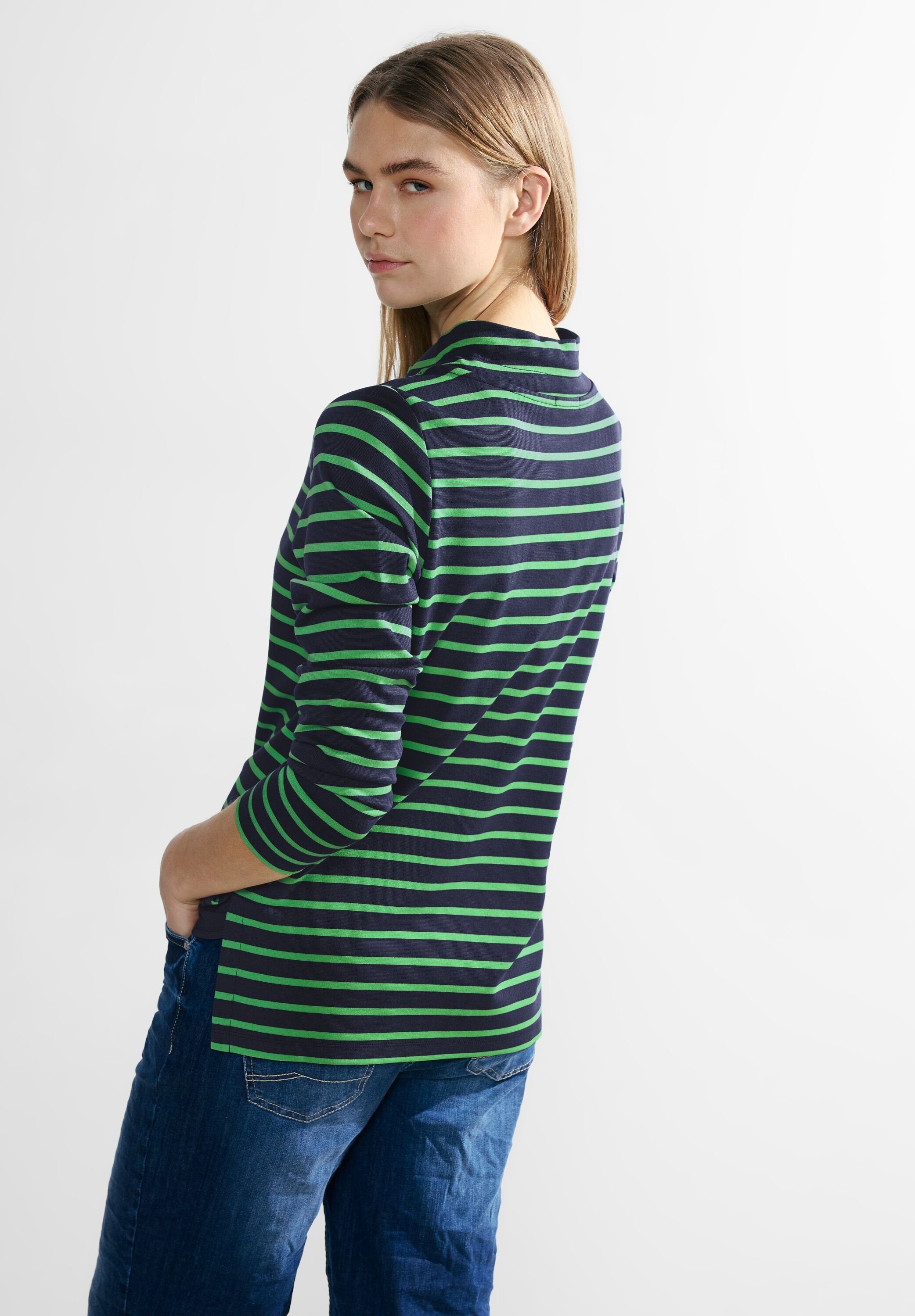 CECIL 2-in-1-Langarmshirt mit Tunnelzugband am Kragen