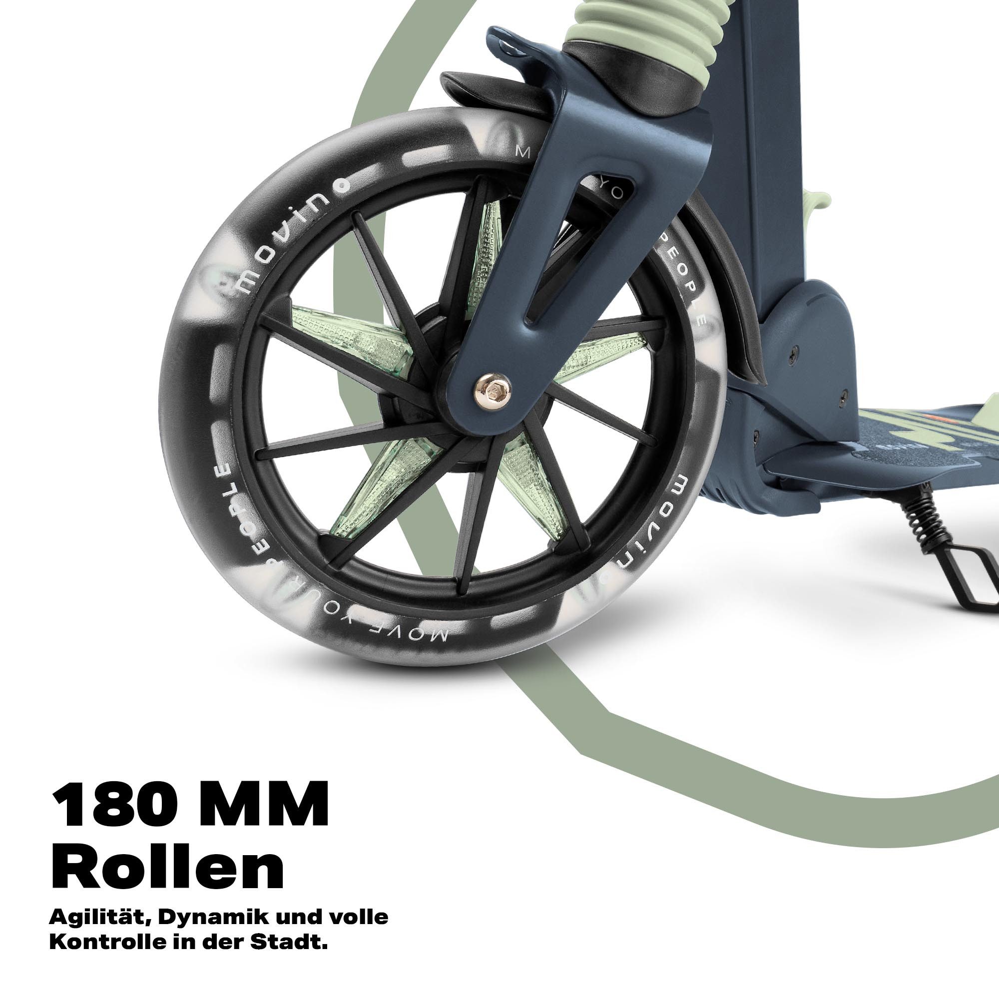 Movino Cityroller MOVINO CITY LIGHT Stoßdämpfer LED-Rollen max. 100kg – Bild 3 von 5