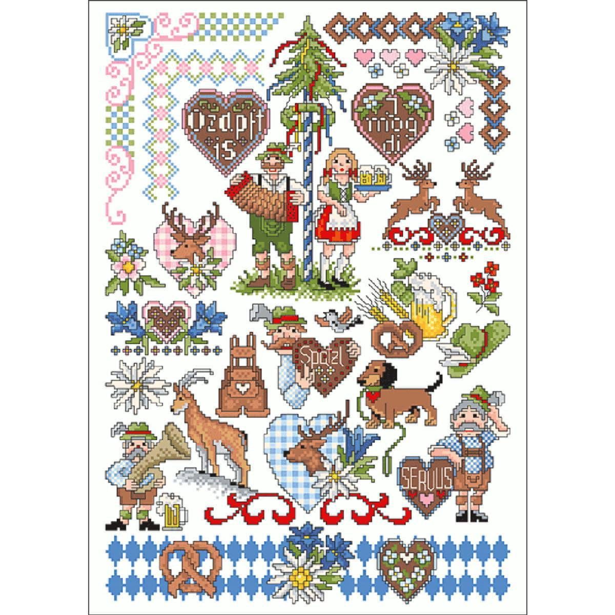Lindner´s Kreuzstiche Kreativset Lindner´s Kreuzstiche Zählmuster Vorlage "Alpengaudi", 111, (embroidery kit by Marussia)