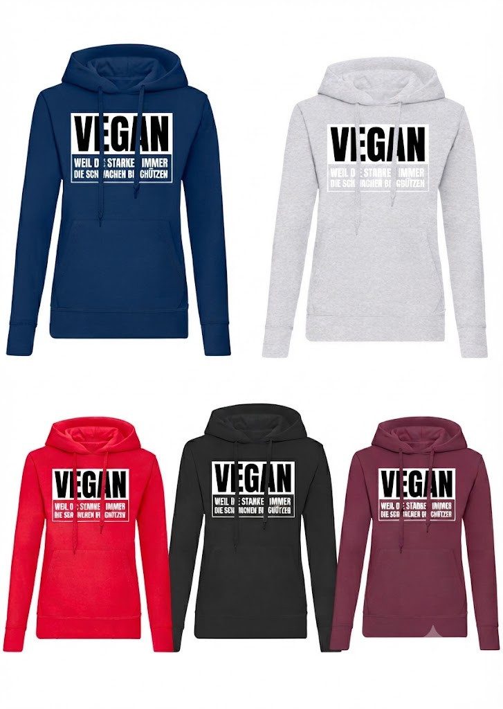 Blondie & Brownie Hoodie Vegan Damen Hoodie Print Tierschutz Typografie Freizeit Mode (Einzelstück, Einzelartikel) Vegan Damen Hoodie Motiv Pro