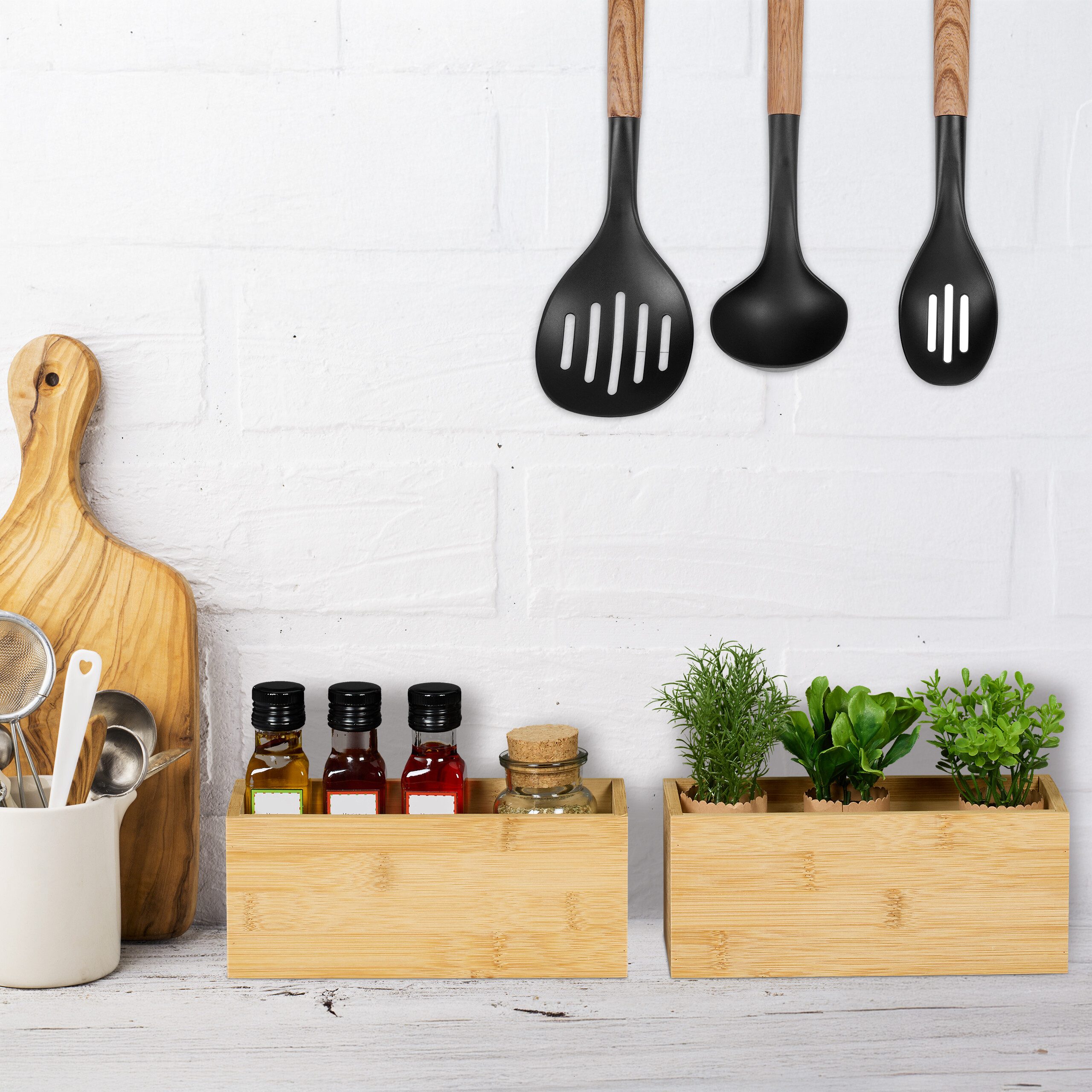 relaxdays Organizer Bambus Aufbewahrungsbox im 2er günstig online kaufen