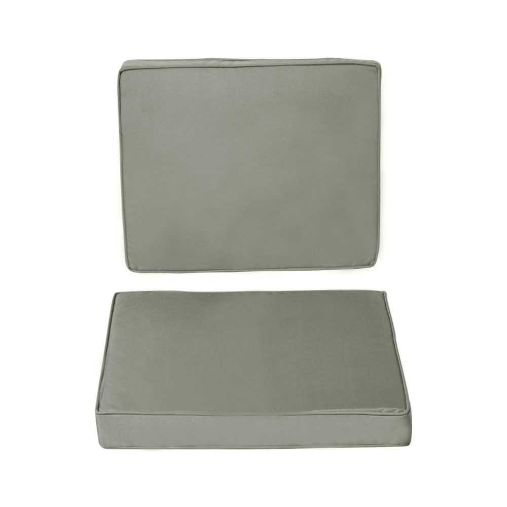 CHICFURN Sitzkissen 2-teilige Stuhlkissen mit Reißverschluss, 7 cm dick, Stoffbezug, waschbar, 56 x 52 cm, dunkelgrau