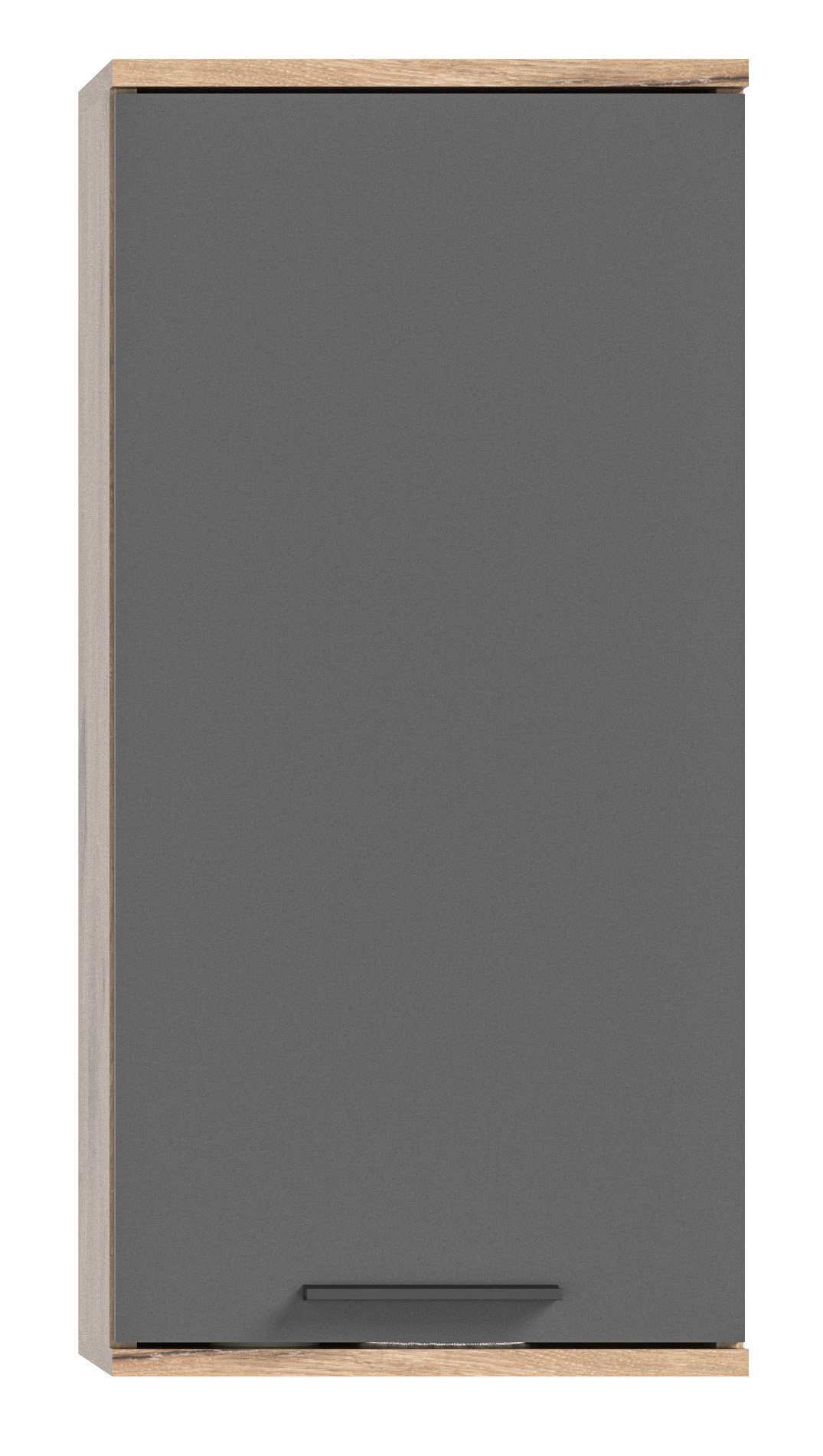 furnling Hängeschrank Moskau 37 x 77 x 24 cm, Eiche/Grau, mit Softclose-Funktion