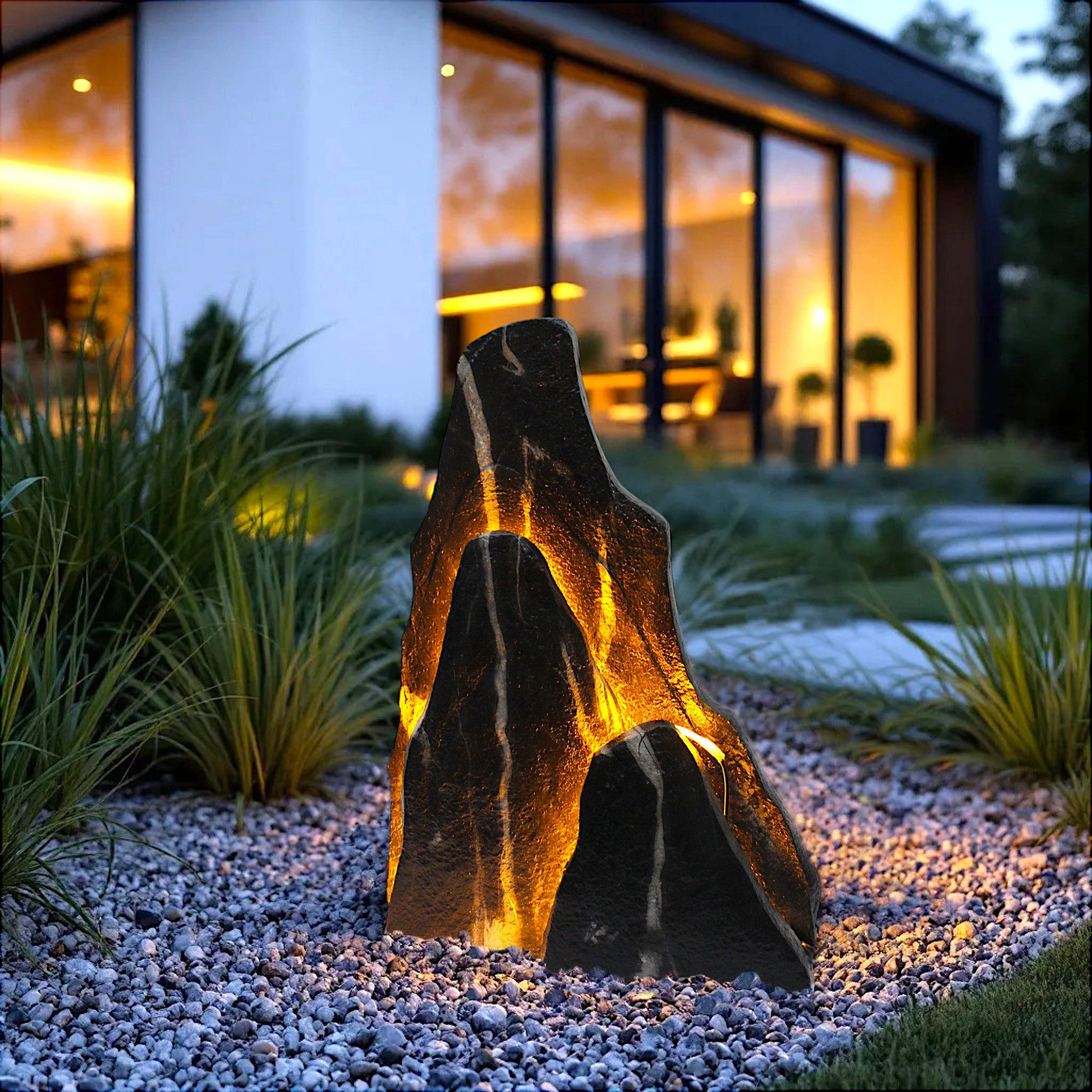 Arnusa Gartenfigur Gartenfelsen Leuchtfelsen Außenbeleuchtung Gartendeko, günstig online kaufen