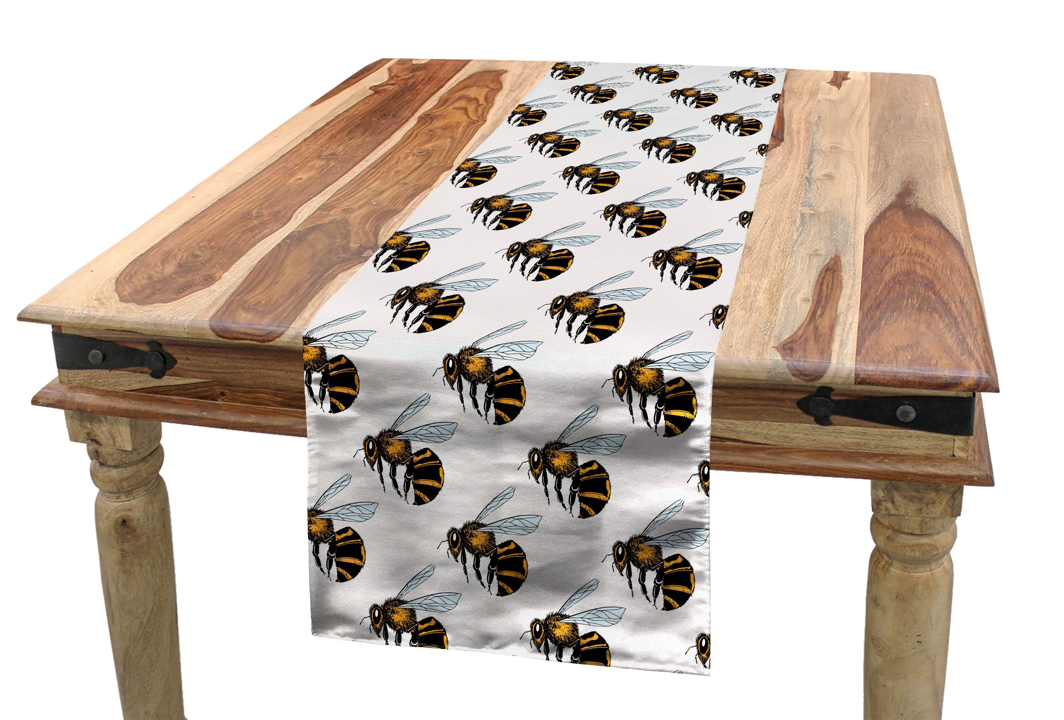 Abakuhaus Tischläufer Esszimmer Bee Buzzing Entomologie Dekorativer Detaillierte Tischläufer, Küche Rechteckiger
