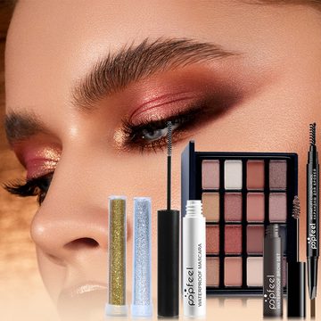 Scheiffy Schmink-Set Kosmetika,Schminke,Lippenstifte, Lidschatten,12 Stück, für Make-up-Experten und Make-up-Anfänger