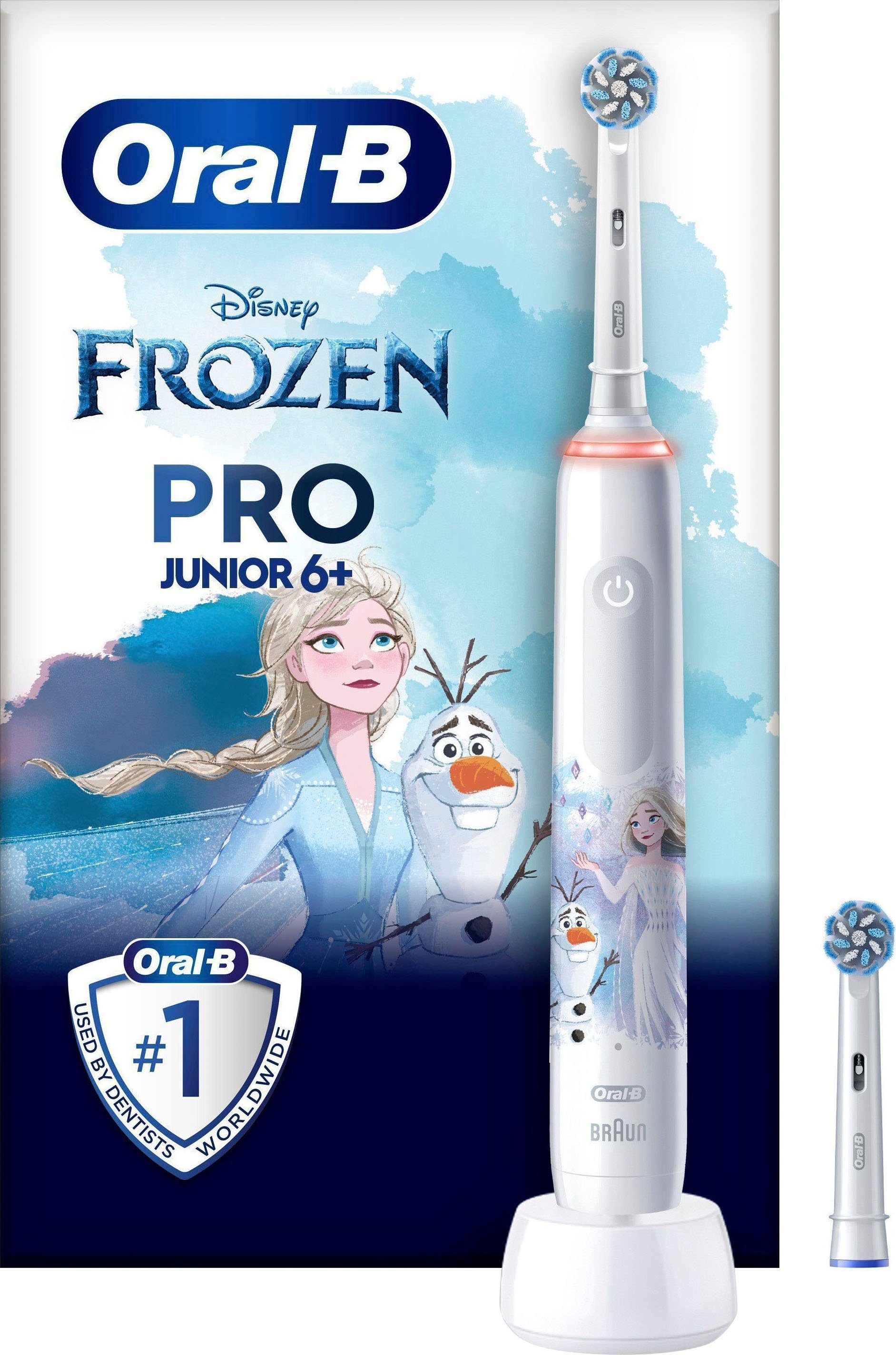 Elektrische St., Oral-B integrierte Zahnbürste Drucksensor, zu Timer Der Kinder motiviert 2 Pro Junior, 2-Minuten putzen länger Aufsteckbürsten: