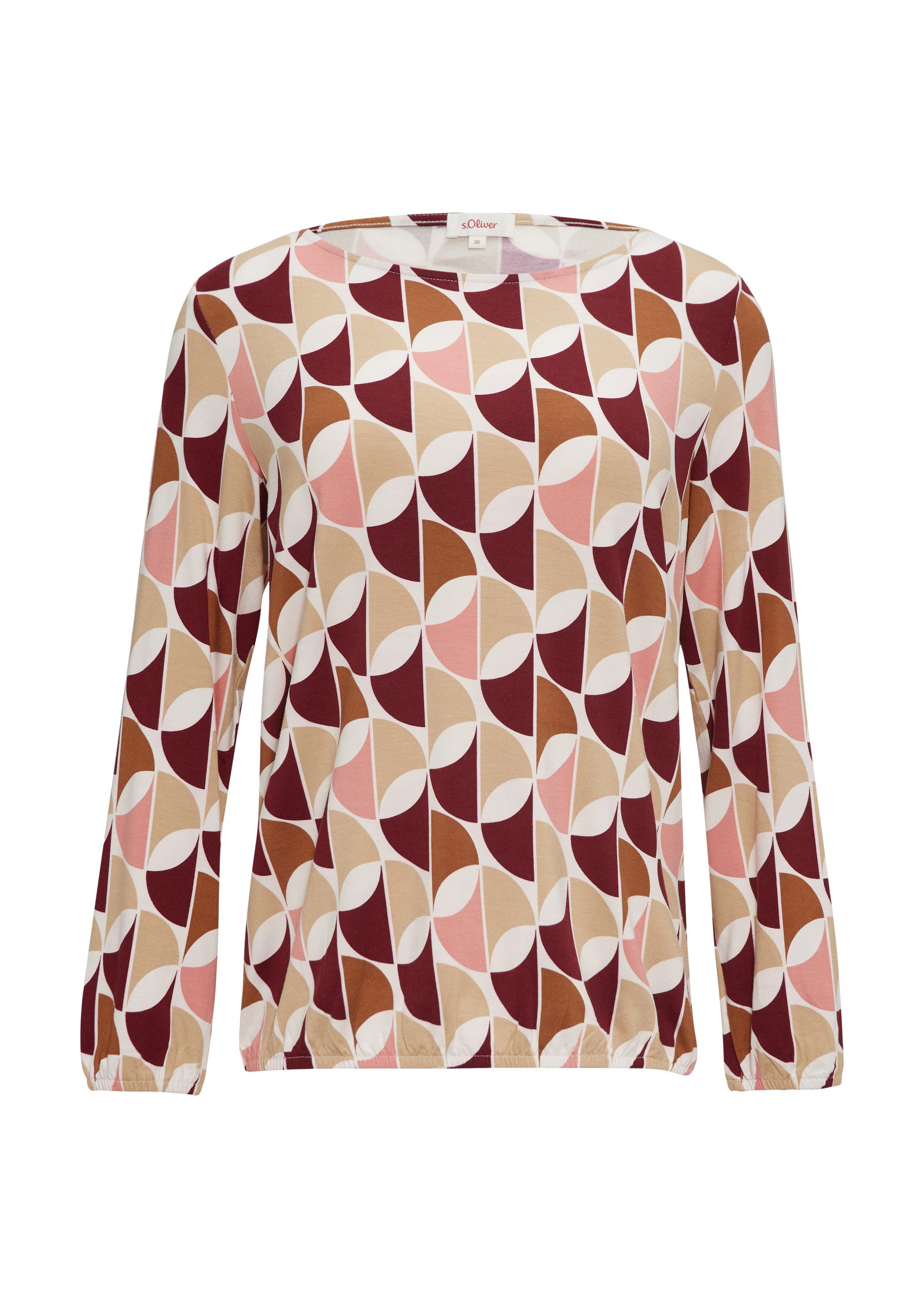 s.Oliver Langarmshirt T-Shirt Fließendes Blusenshirt mit U-Boot-Ausschnitt günstig online kaufen