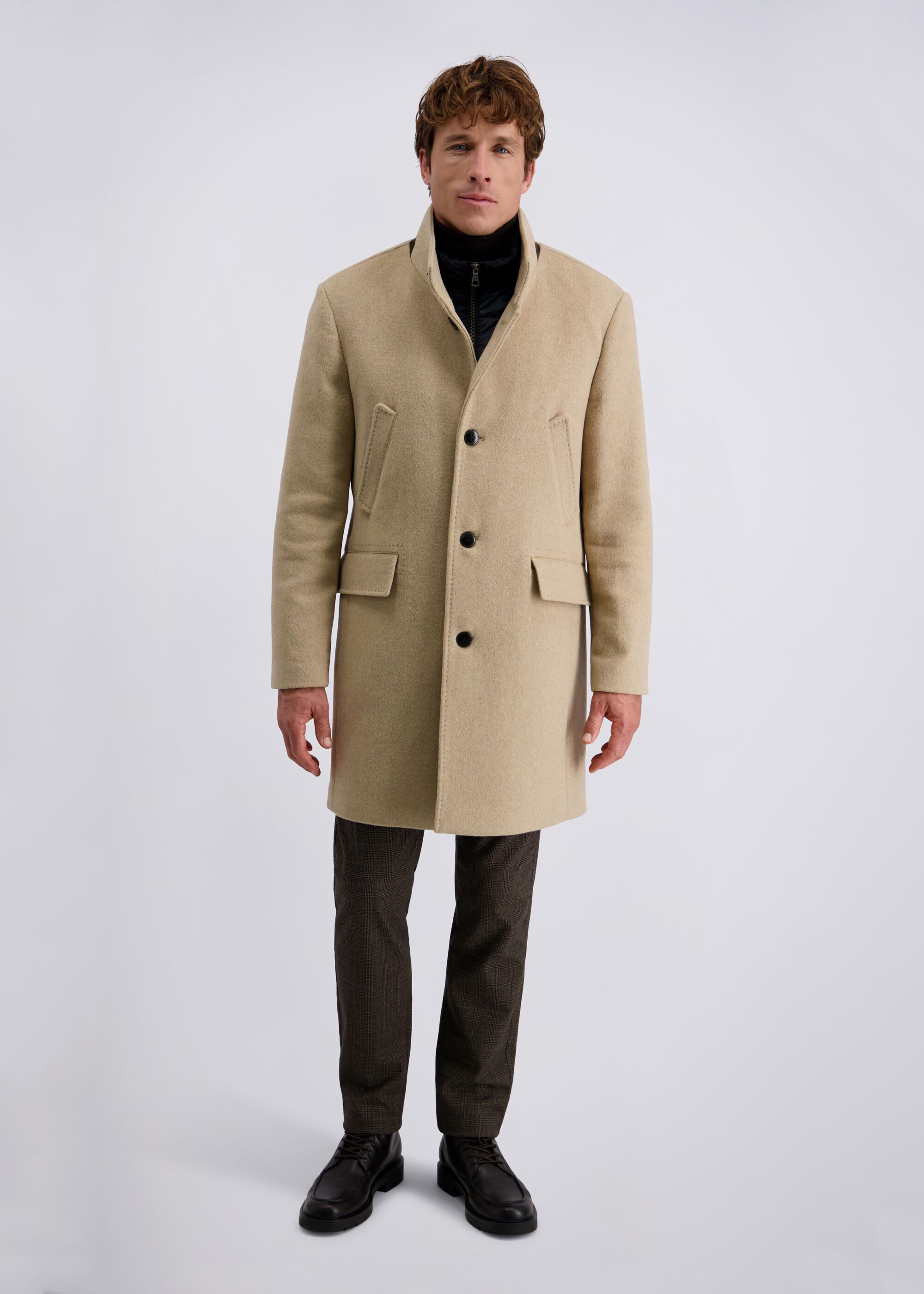 Pierre Cardin Langmantel mit hohem Kragen