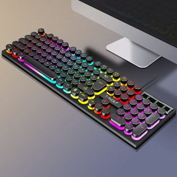 Diida Gaming-Tastaturen, PC-Tastaturen, Wettbewerbs-Tastaturen, Gaming-Tastatur (Kabelgebundene Tastatur mit LED-Licht für Gamer/Arbeiter 104 Tasten)