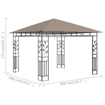 vidaXL Partyzelt Pavillon mit Moskitonetz 3x3x2,73 m Taupe 180 g/m²